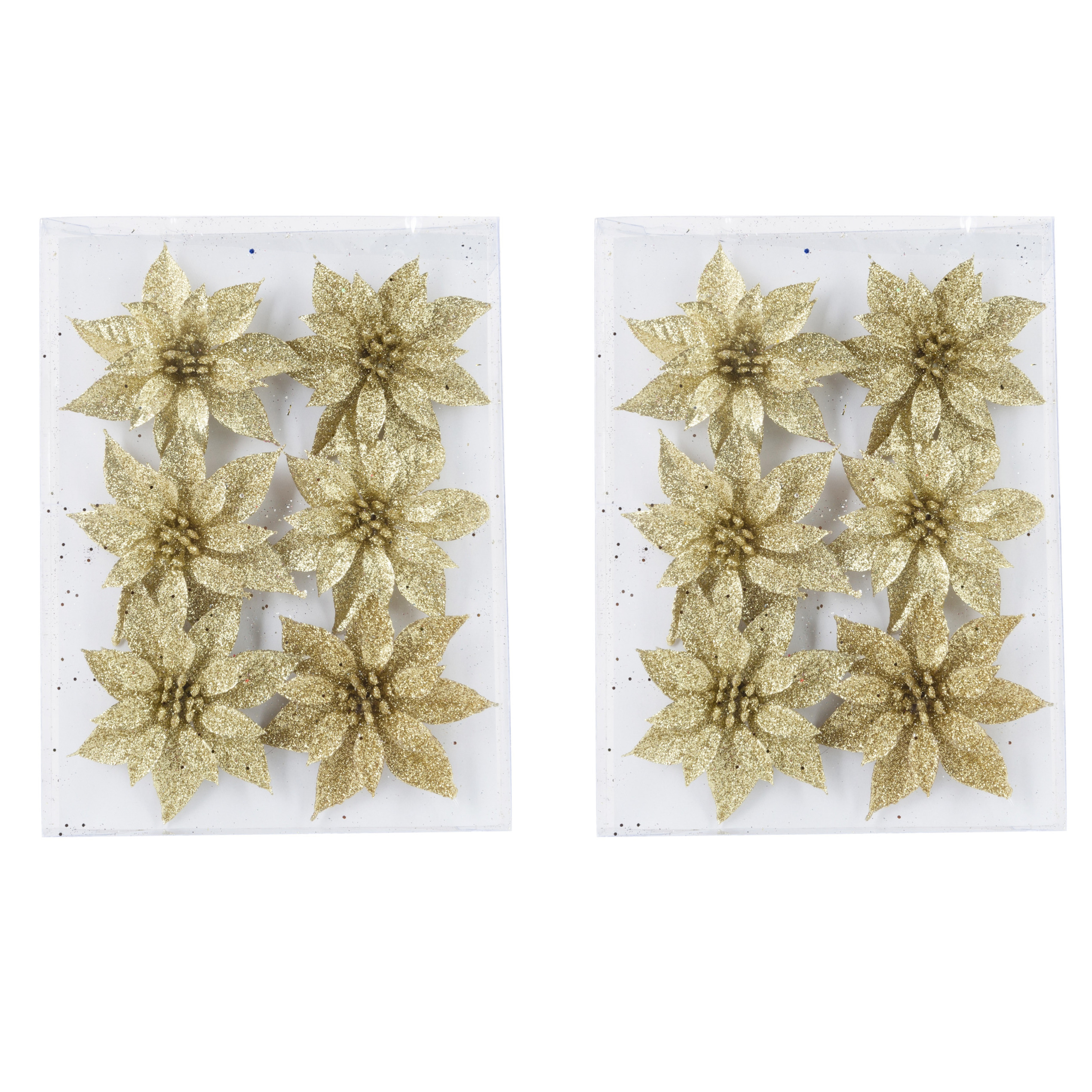 Cosy & Trendy Kersthangers - 12x - bloemen ijzerdraad - goud