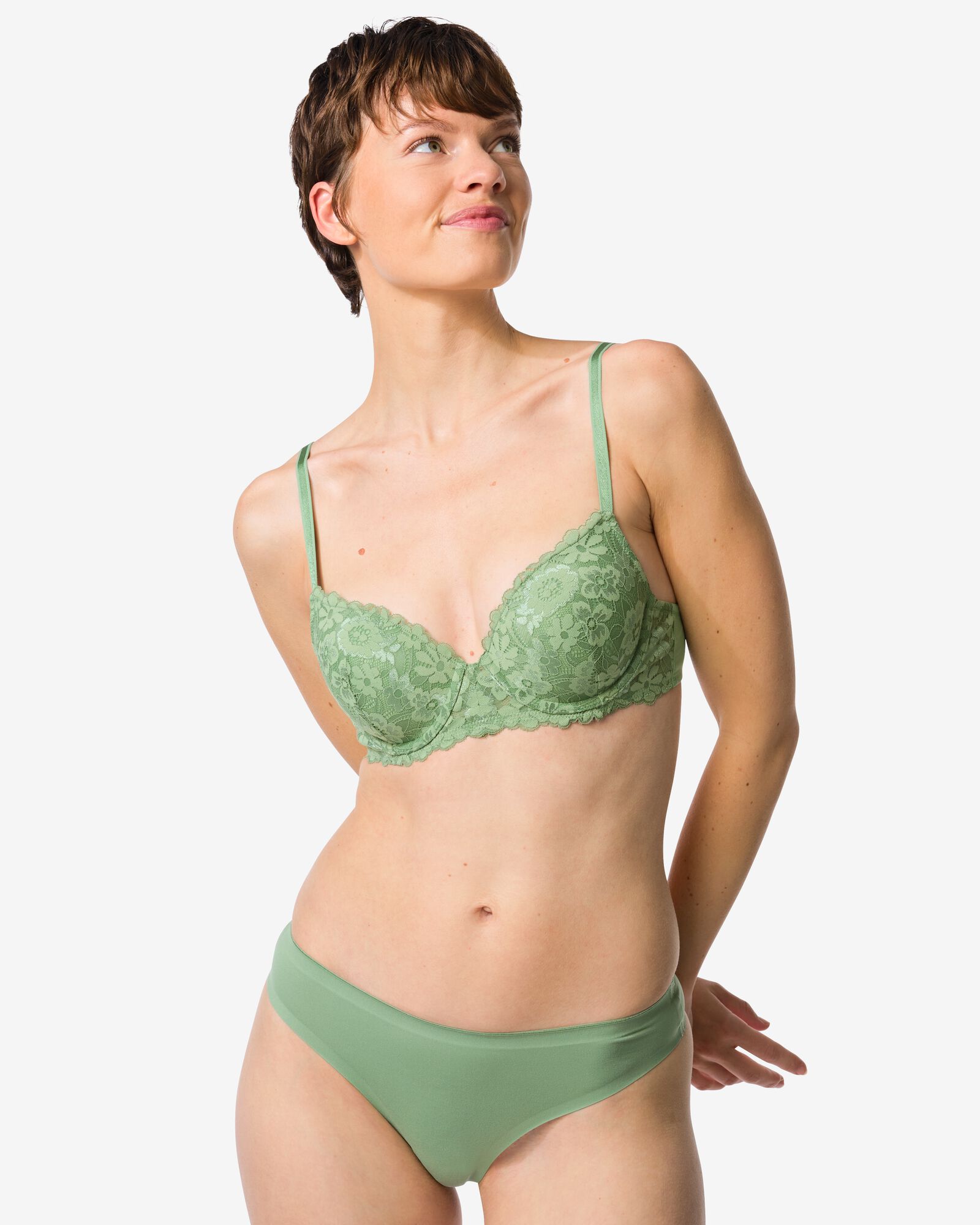 HEMA HEMA Damesstring Second Skin Micro Groen (groen)