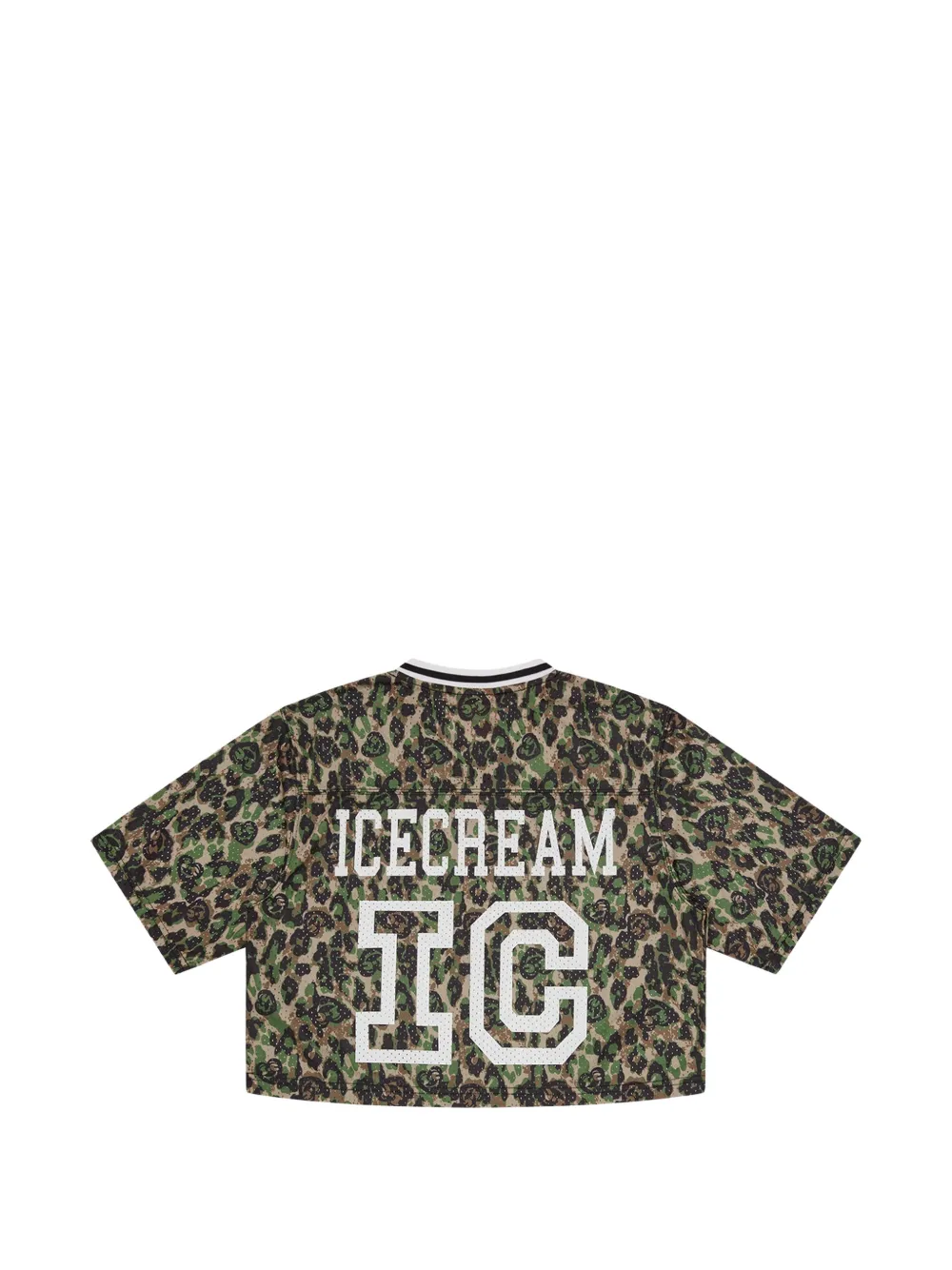 ICECREAM Camouflage T-shirt met V-hals - Groen