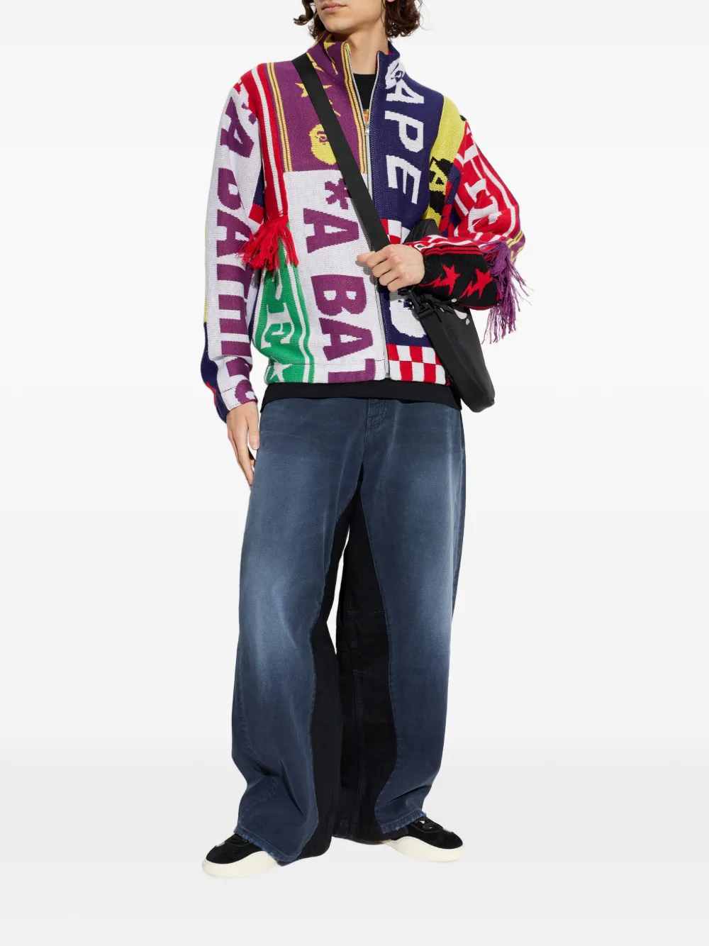 A BATHING APE® scarf-pattern track jacket - Wit