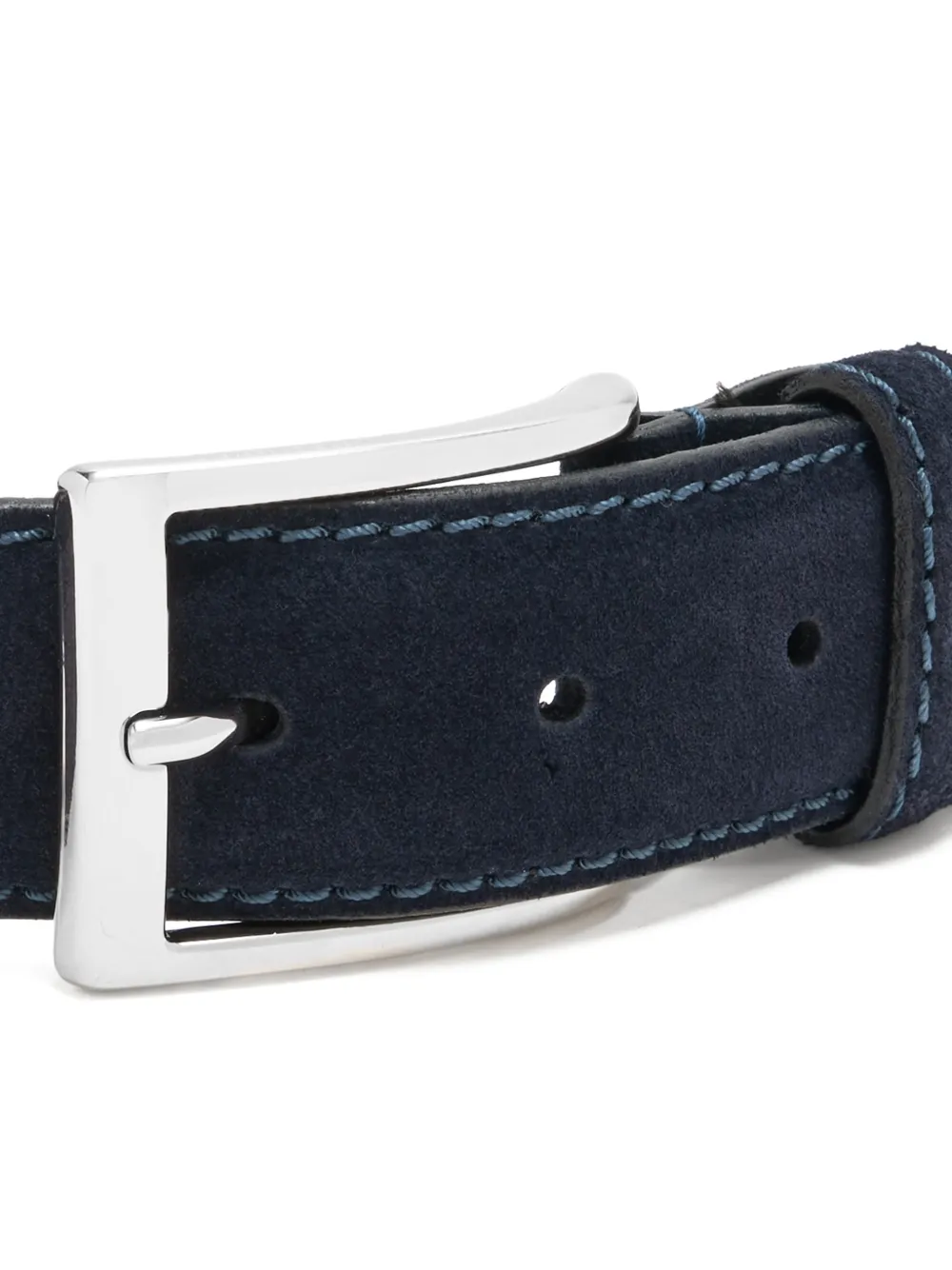 Barrett Riem met vierkante gesp en stiksels - Blauw