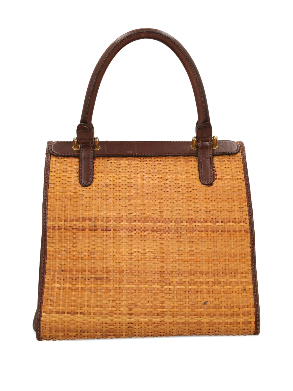 Vintage Rieten shopper - Bruin