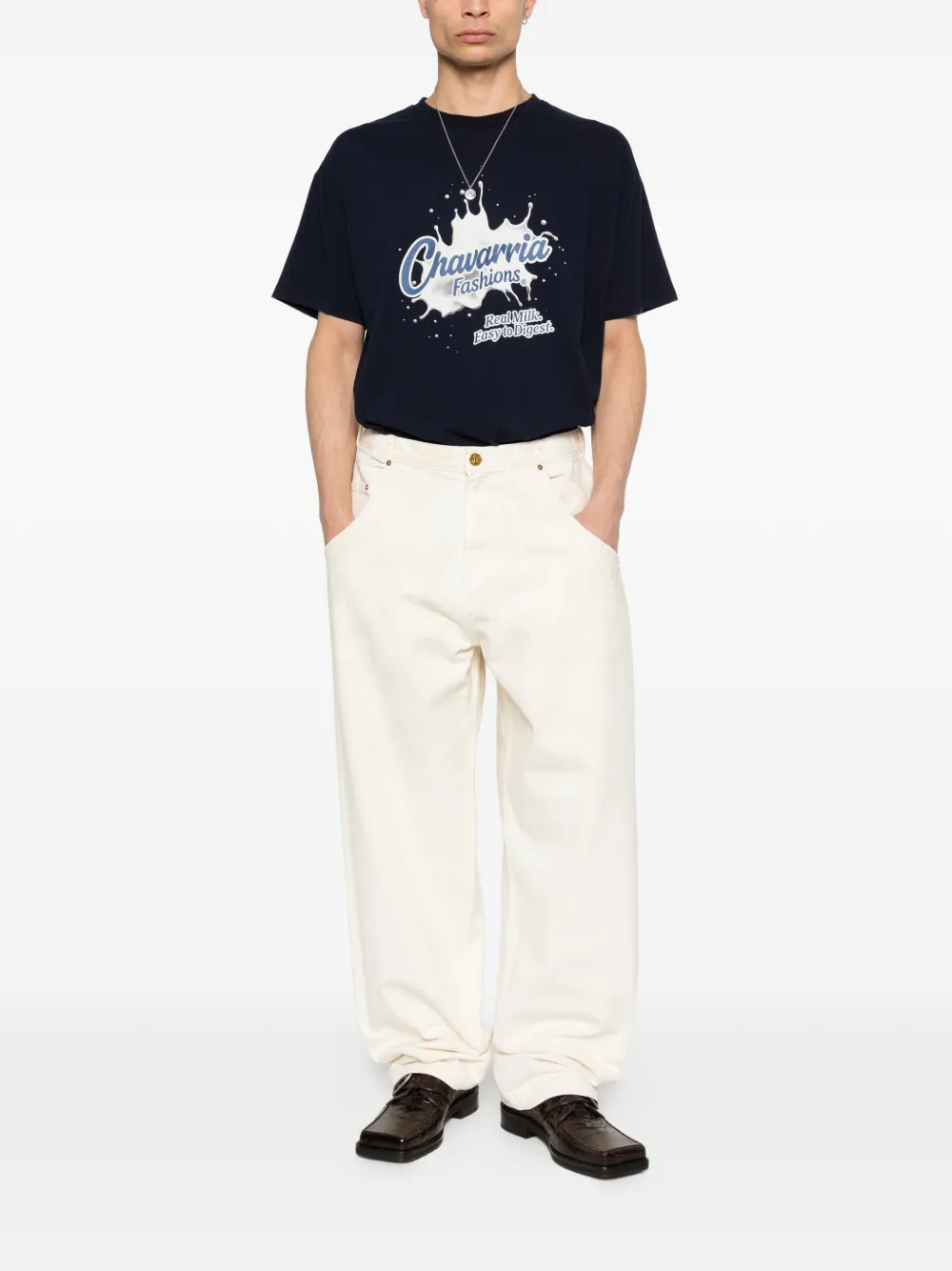 Willy Chavarria graphic T-shirt - Blauw