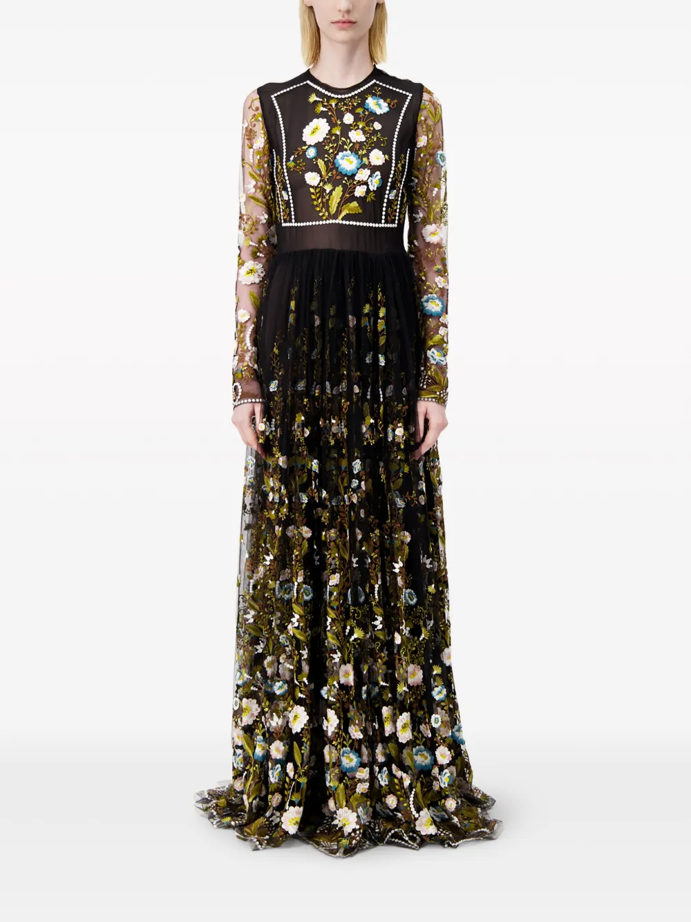 Giambattista Valli Avondjurk met borduurwerk - Zwart
