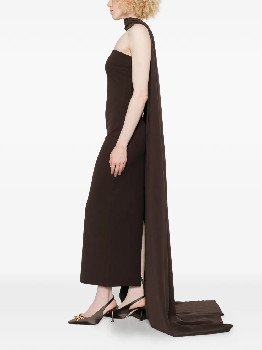 Solace London Martine strapless midi dress - Bruin