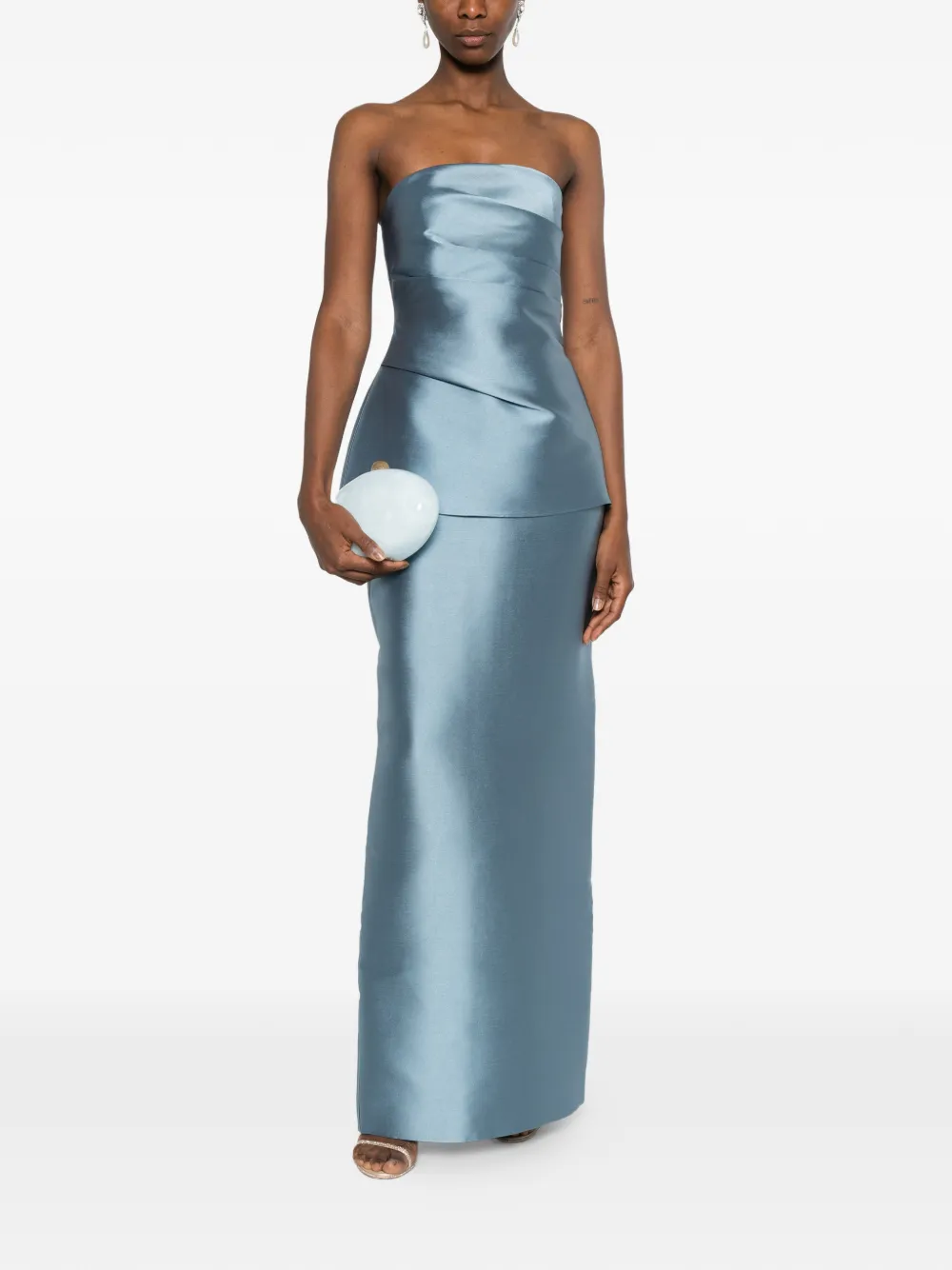 Solace London Lucille strapless maxi dress - Blauw