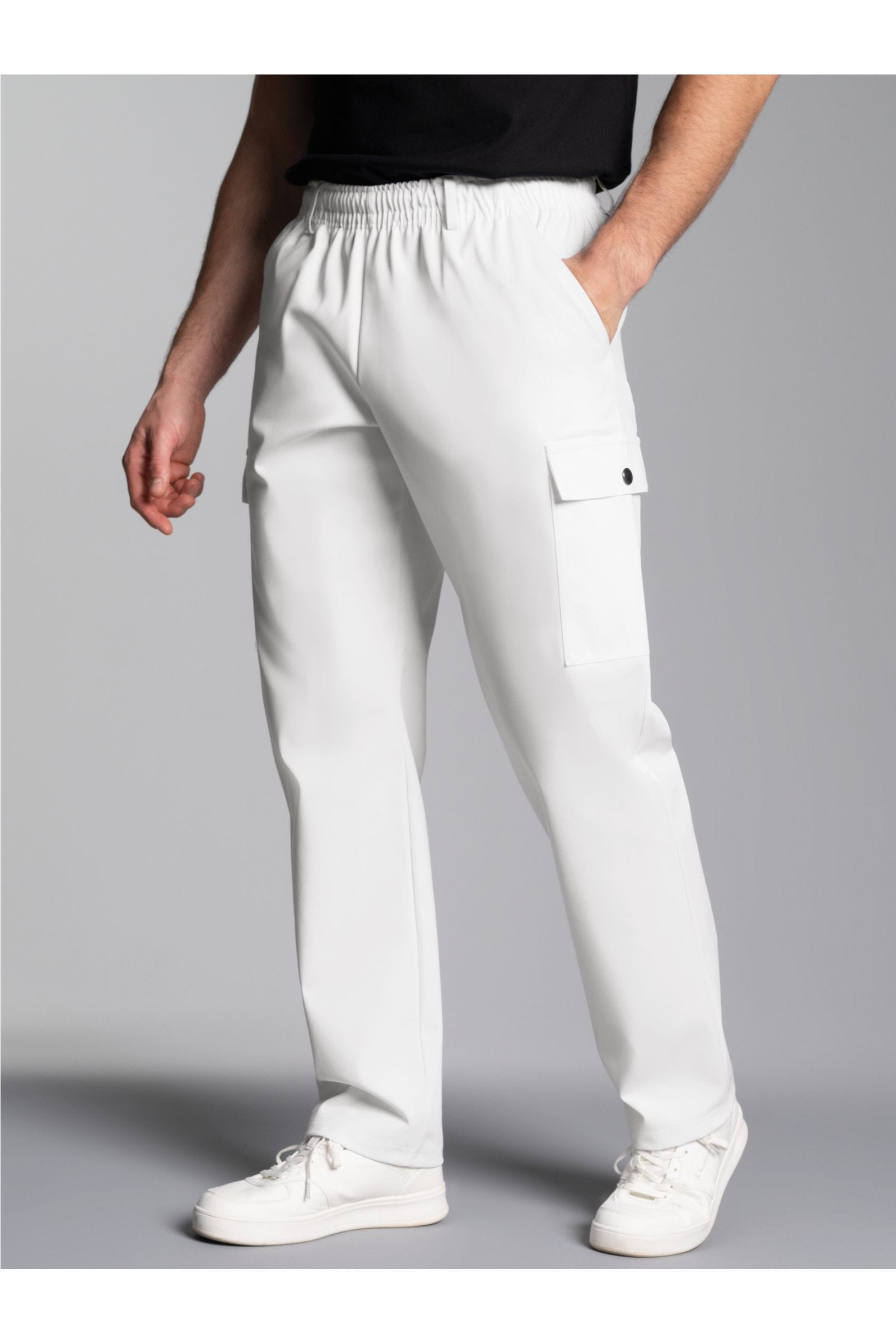 TRIGEMA Cargobroek wit, Effen