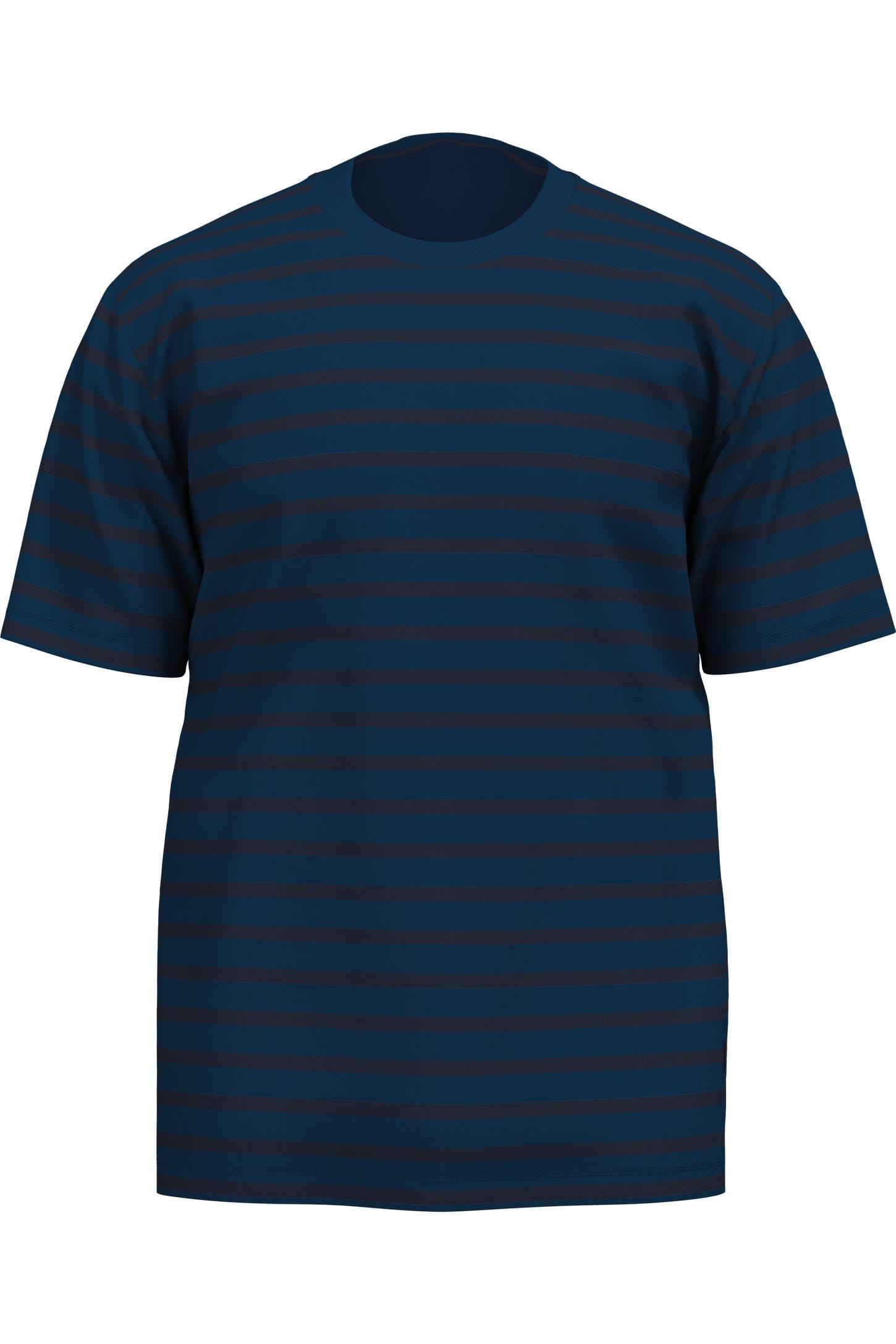 TRIGEMA T-Shirt ronde hals blauw, Horizontale strepen