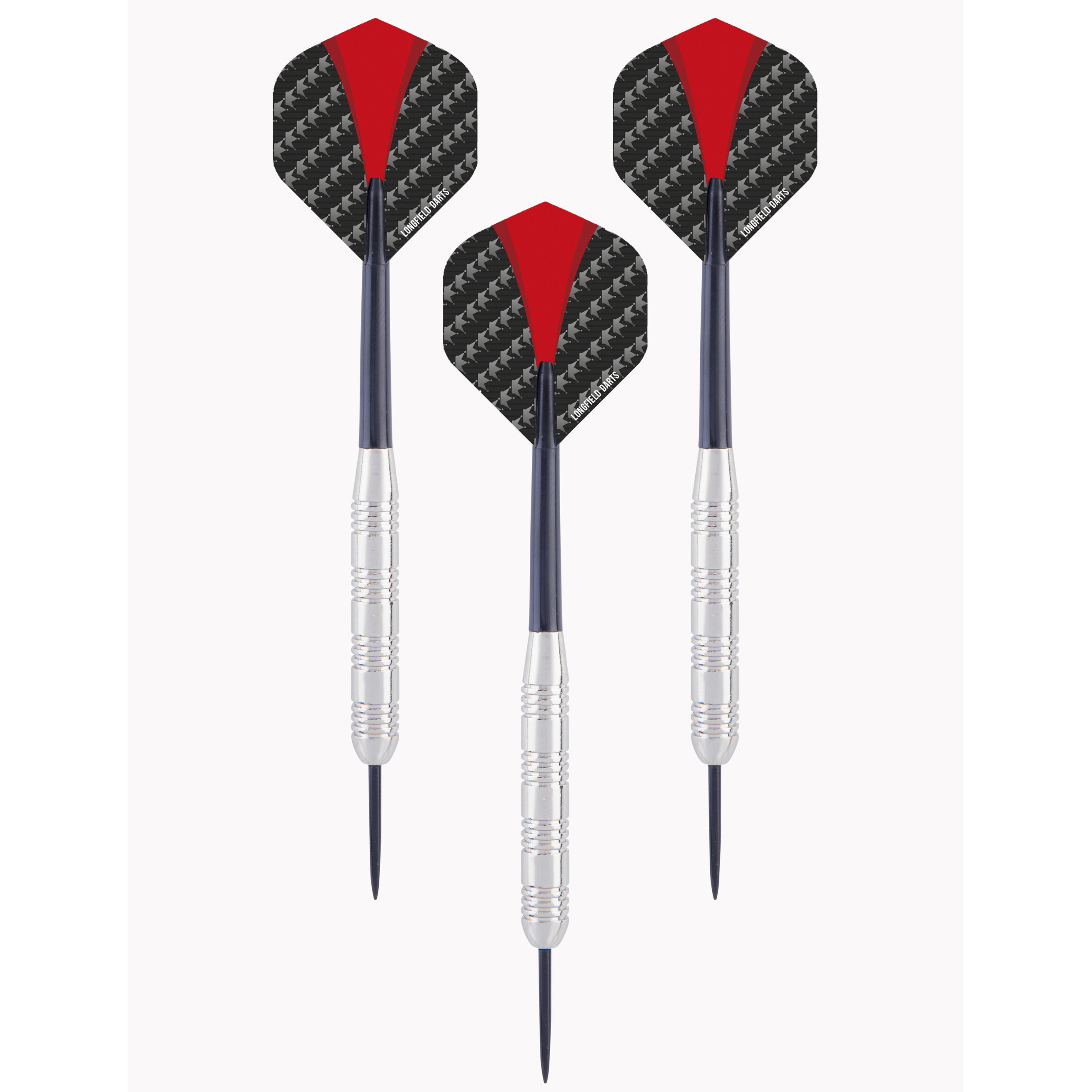 4x Set van dartpijltjes met rood met zwarte flights 24 grams -