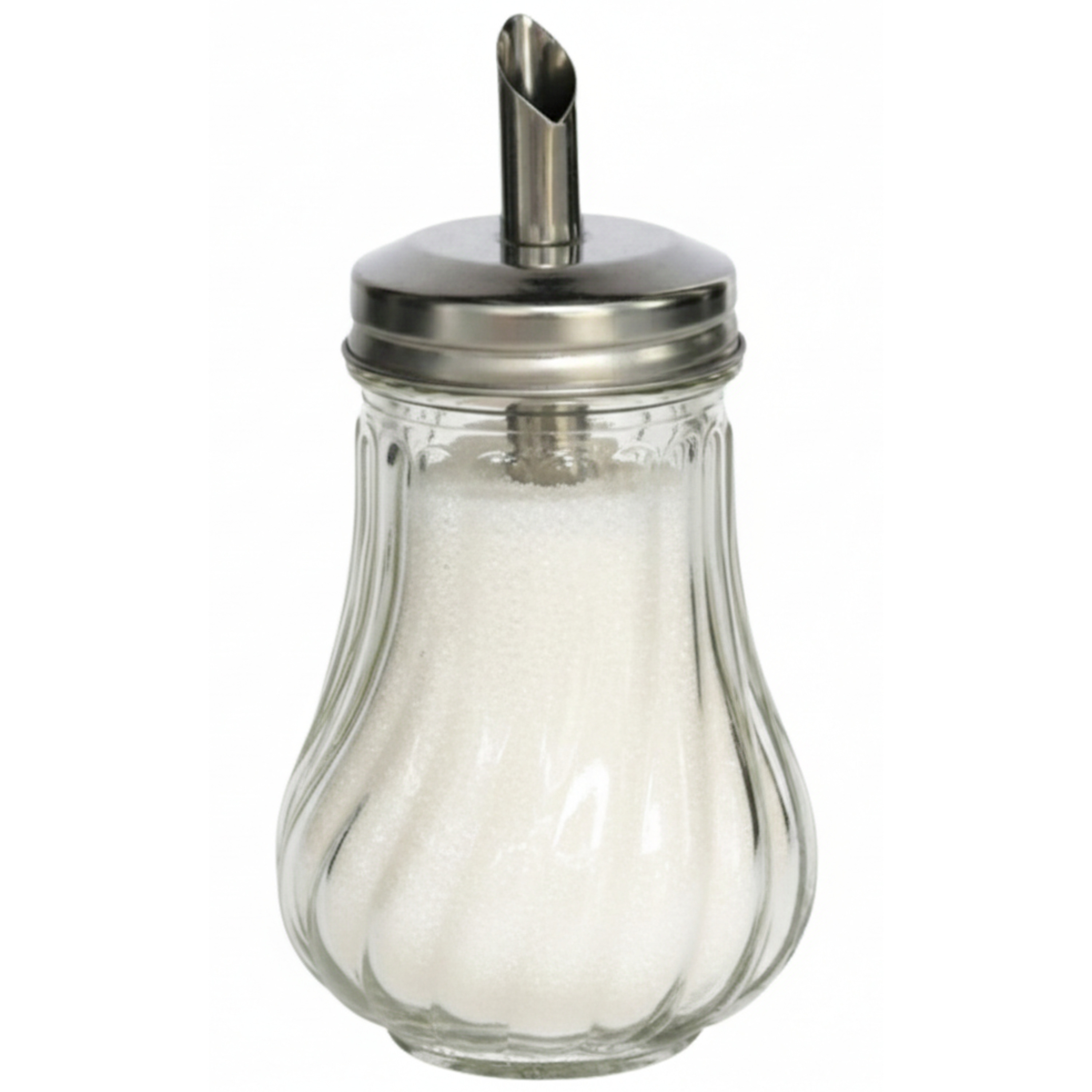 Gerimport Suikerpot / strooier - glas met RVS tuit - 210ml - dispenser -