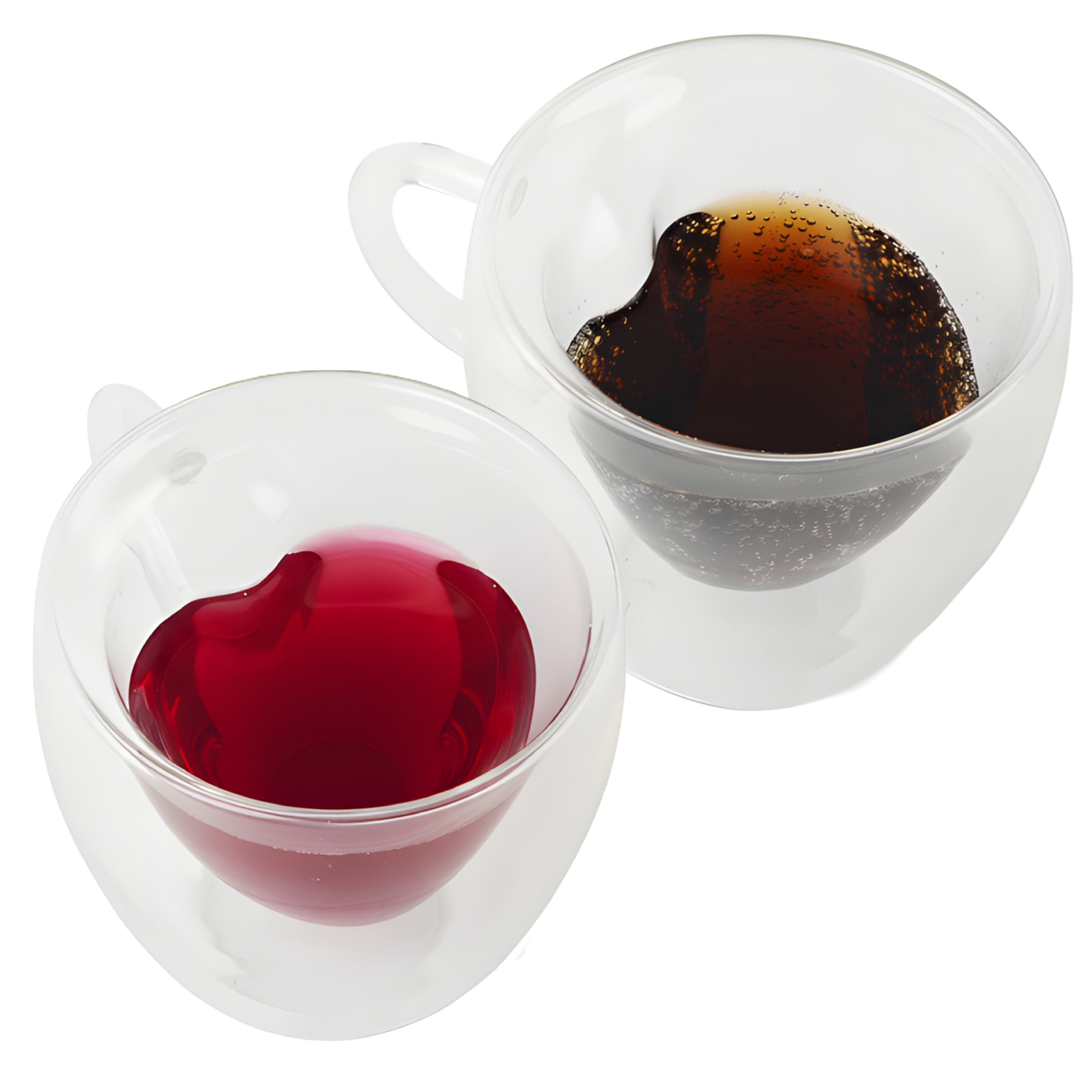 Ruhhy Thee/Koffie glas - 4x - 240 ml - transparant - dubbelwandig -