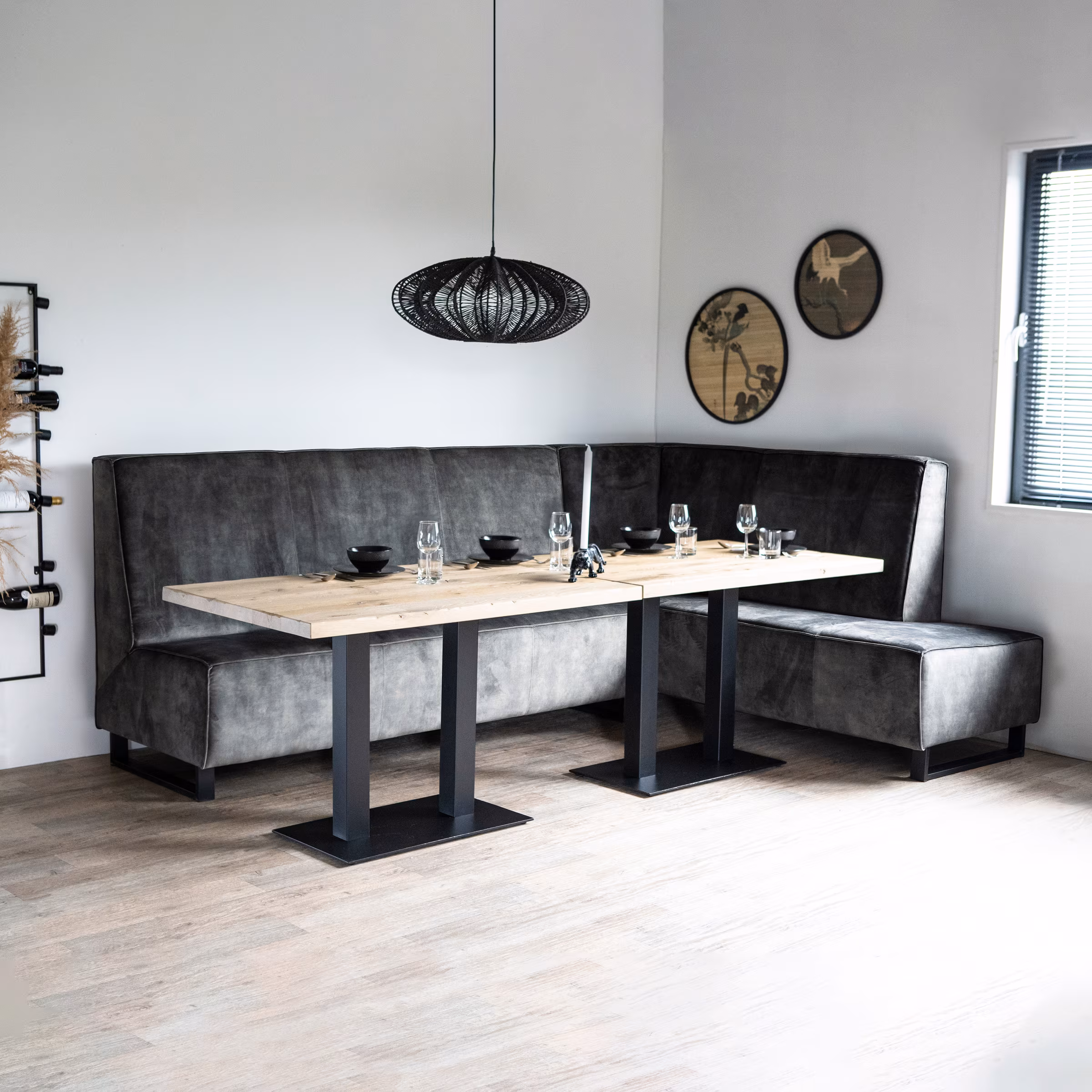 SEVN Eetkamerbank 'Jelle' Rechts, Velvet, kleur Groen