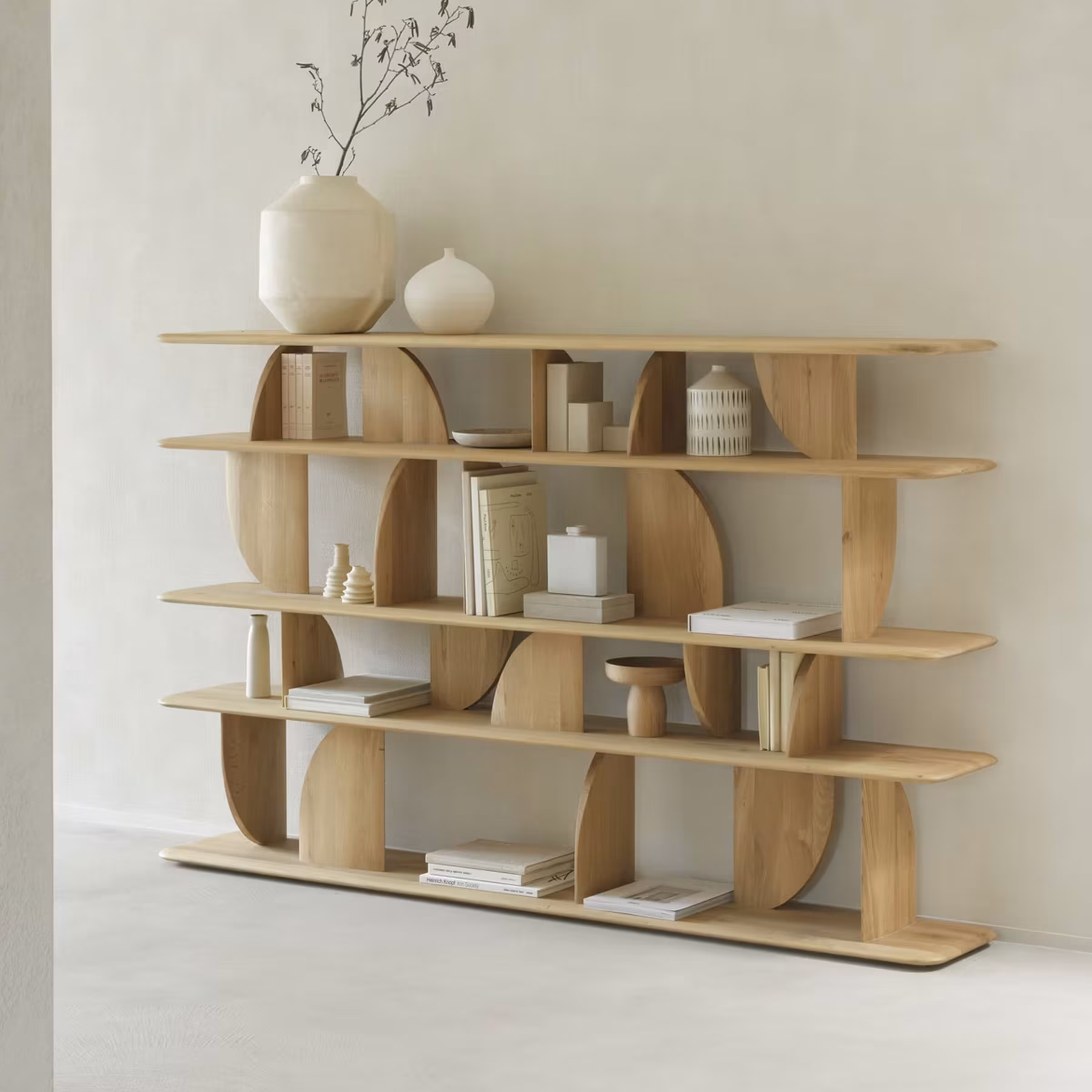 Ethnicraft Wandrek 'Geometric' Geolied Eikenhout, 130 x 210cm, kleur Naturel