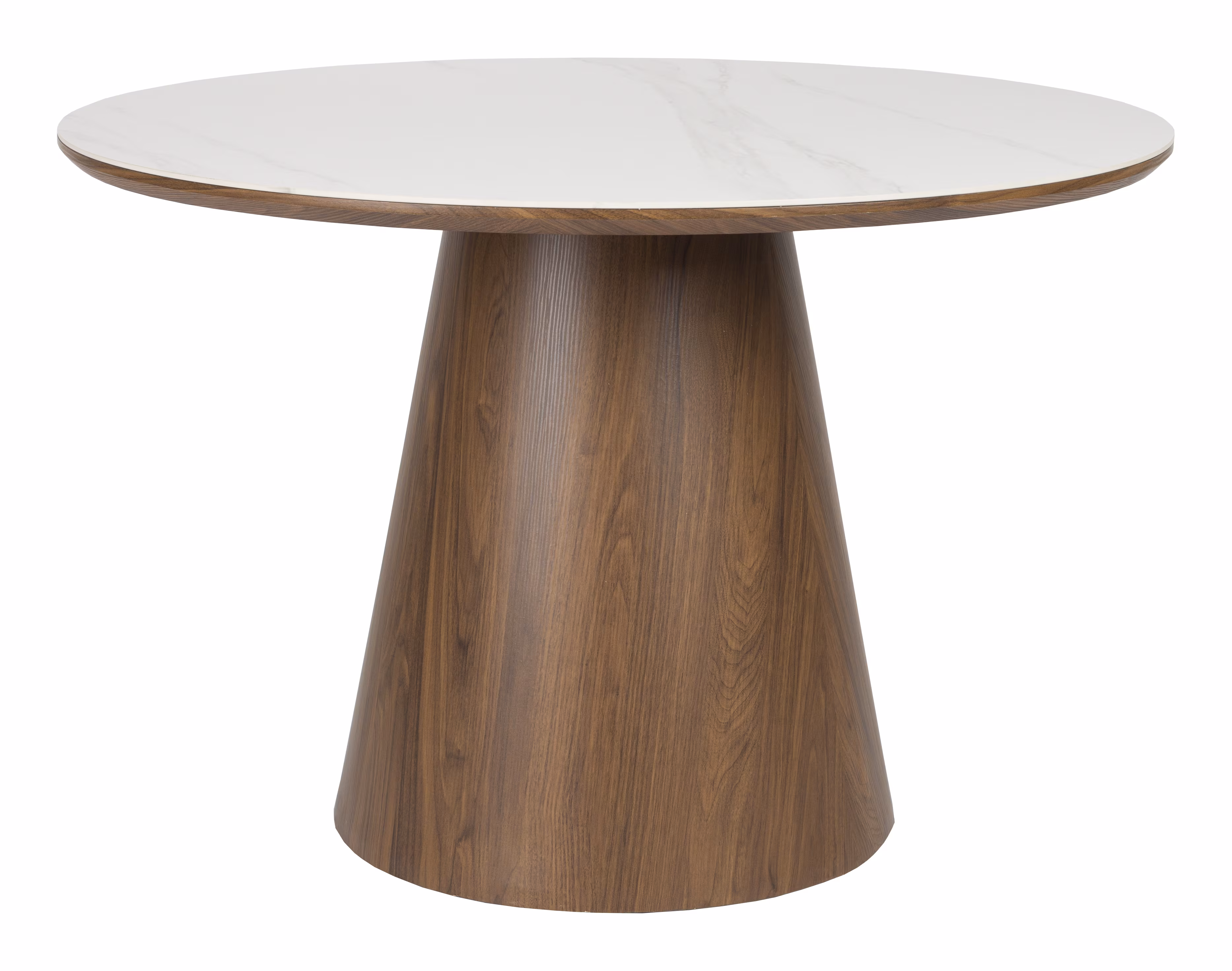 ZILT Ronde Eettafel 'Nathen' Walnoot en marmerlook, 115cm