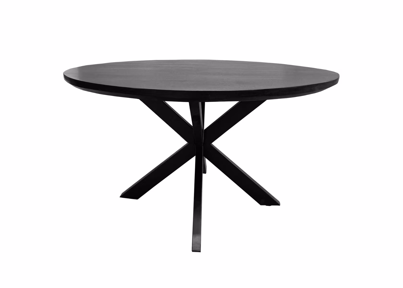 Livingfurn Ronde Eettafel 'Jesper' Mangohout, 130cm, kleur Zwart