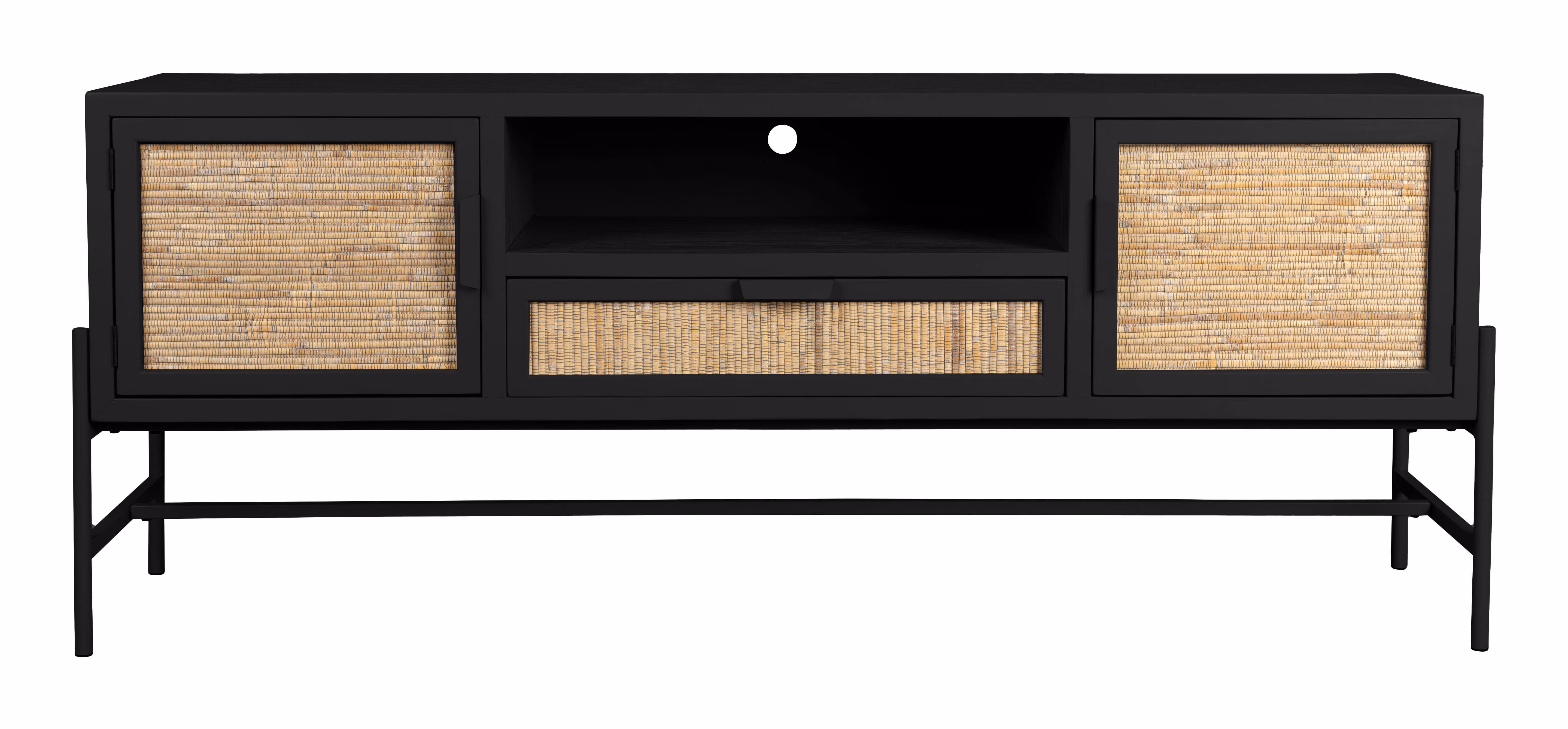 Dutchbone TV-meubel 'Yasu' Rattan, 148cm, kleur Zwart