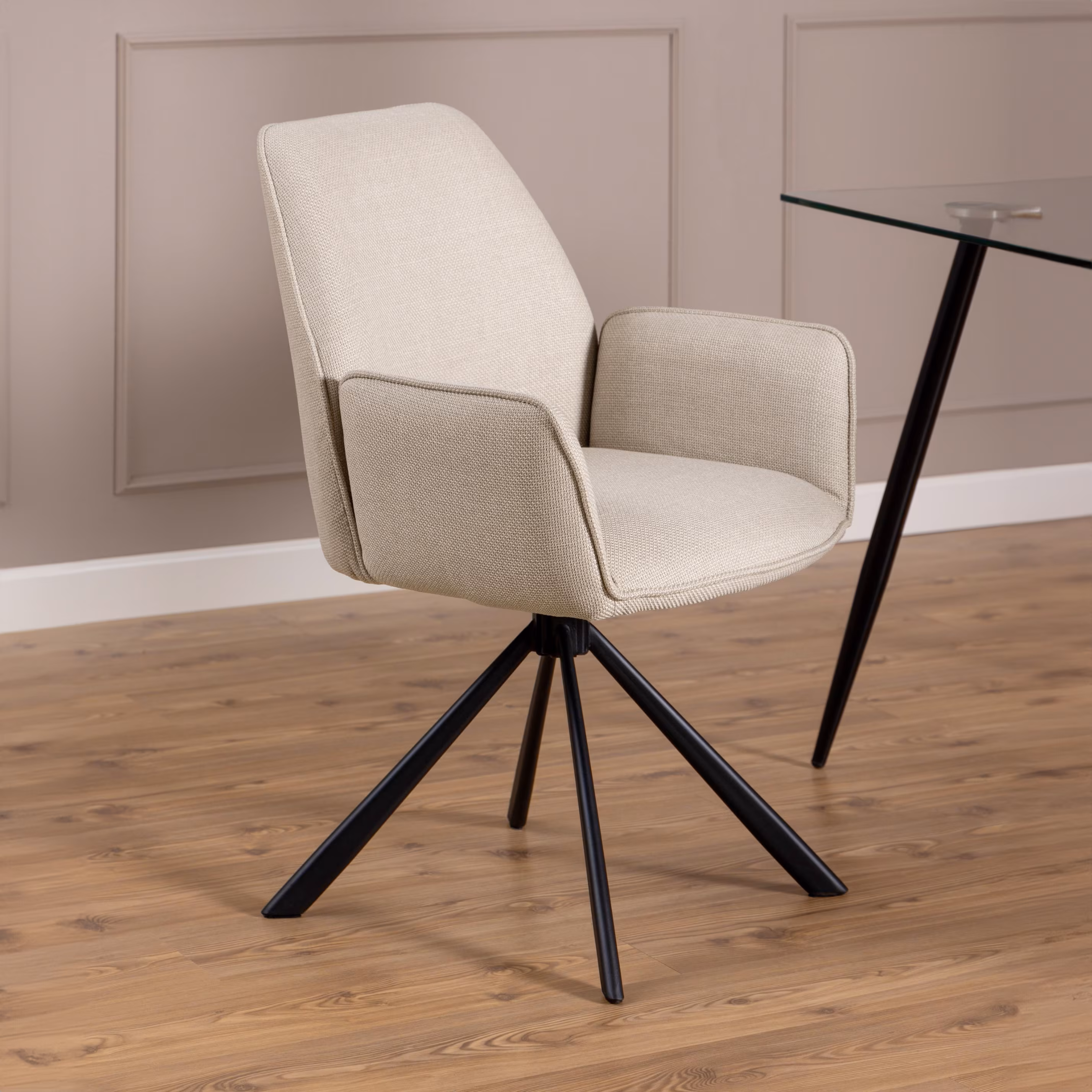 Bendt Draaibare Eetkamerstoel 'Dantrell' kleur Beige