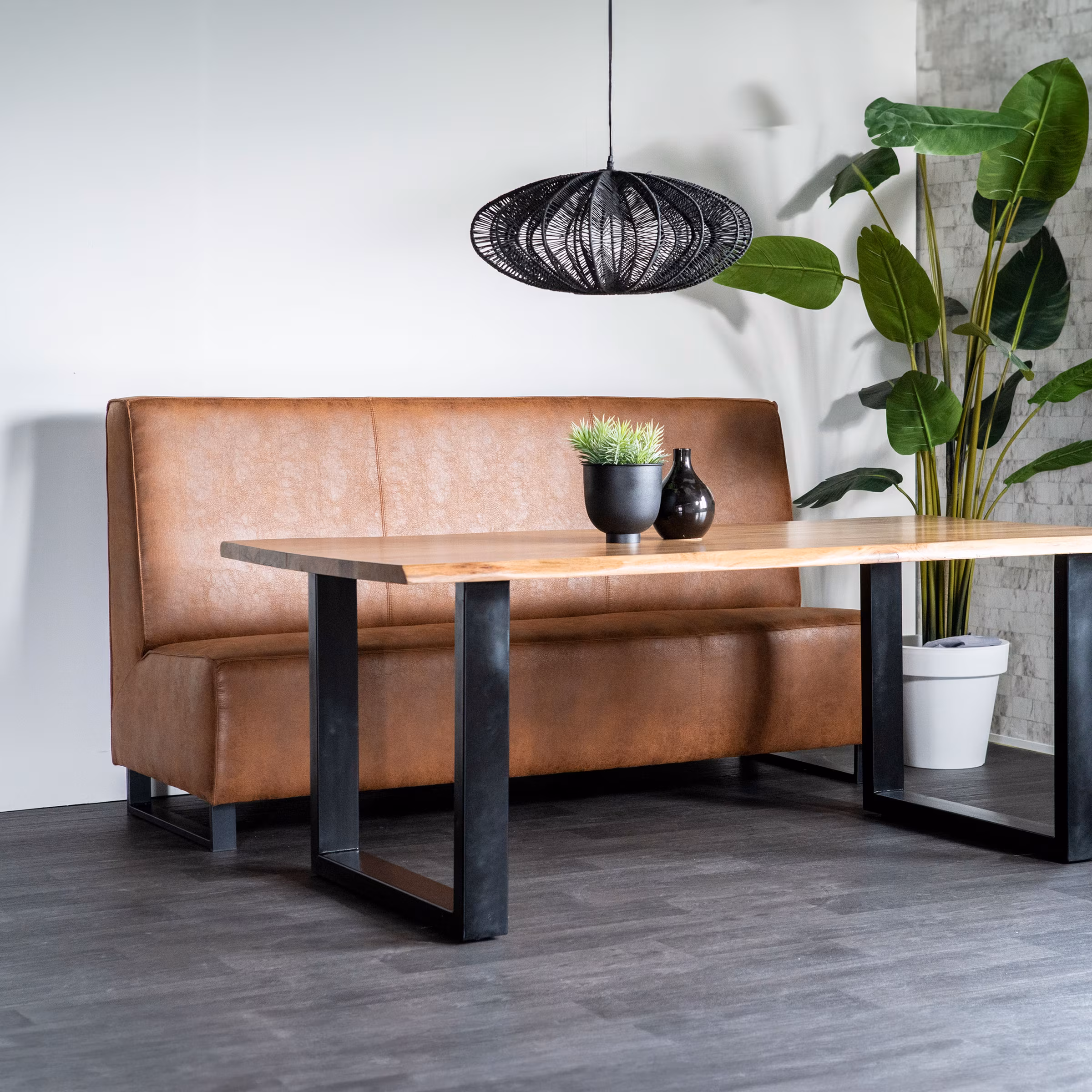 Sevn Eetkamerbank 'Jelle' 250cm, kleur cognac