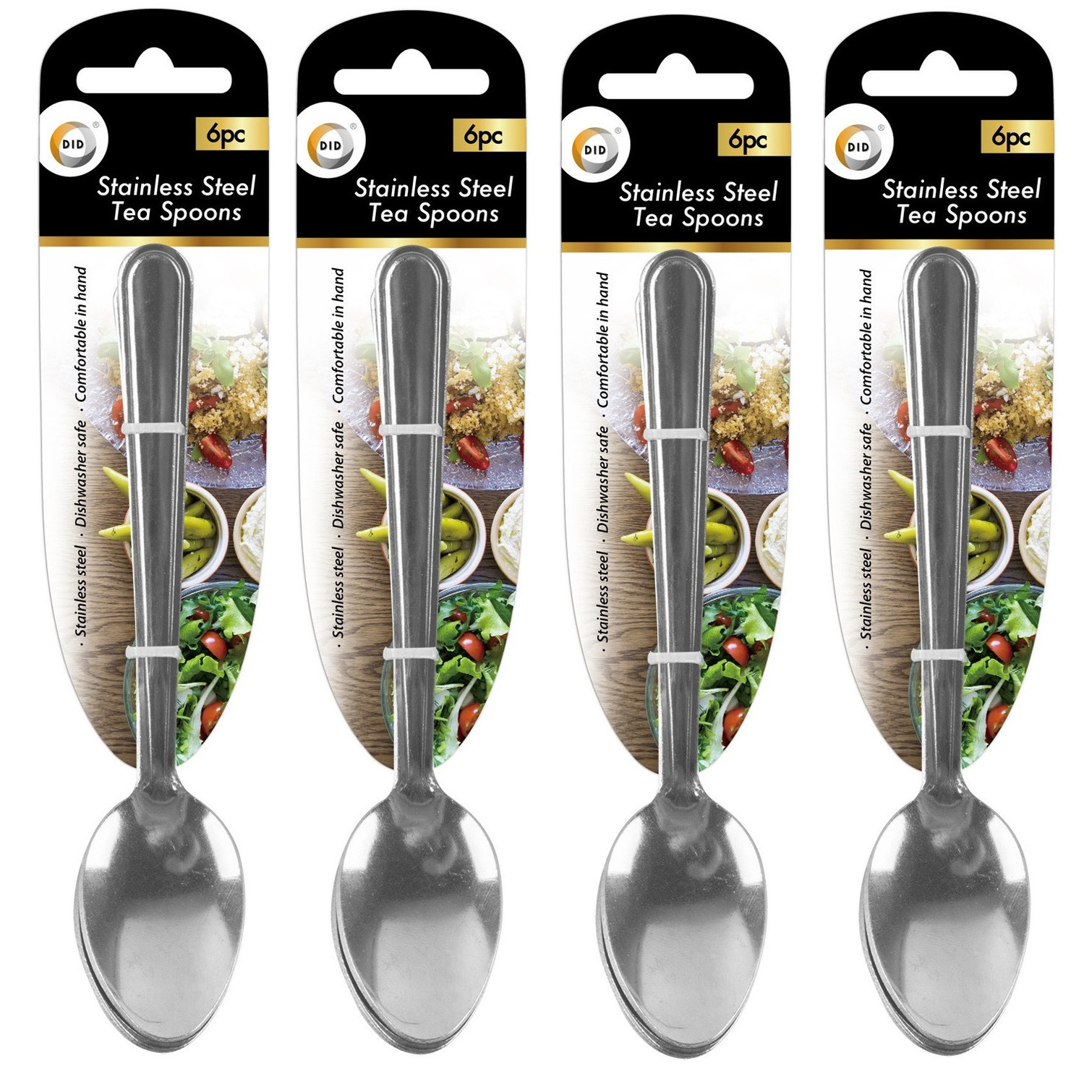 DID Theelepels - 24x - 15 cm - roestvrijstaal - dessertlepels