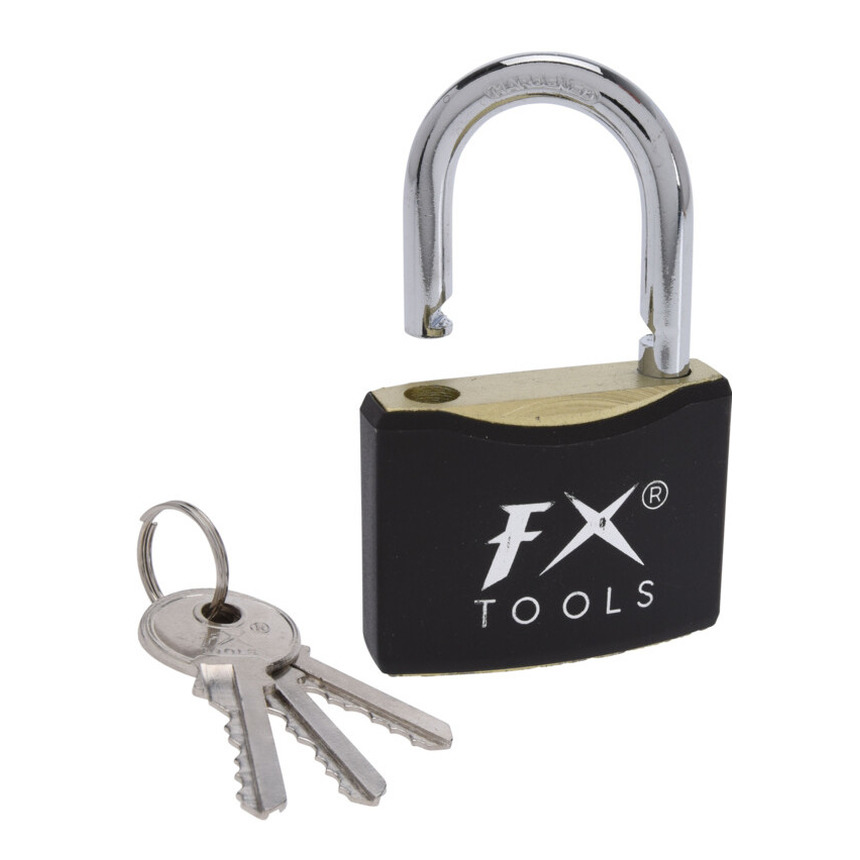 FX Tools Hangslot-bagageslot - metaal - zwart - 6 x 2 x 9 cm -