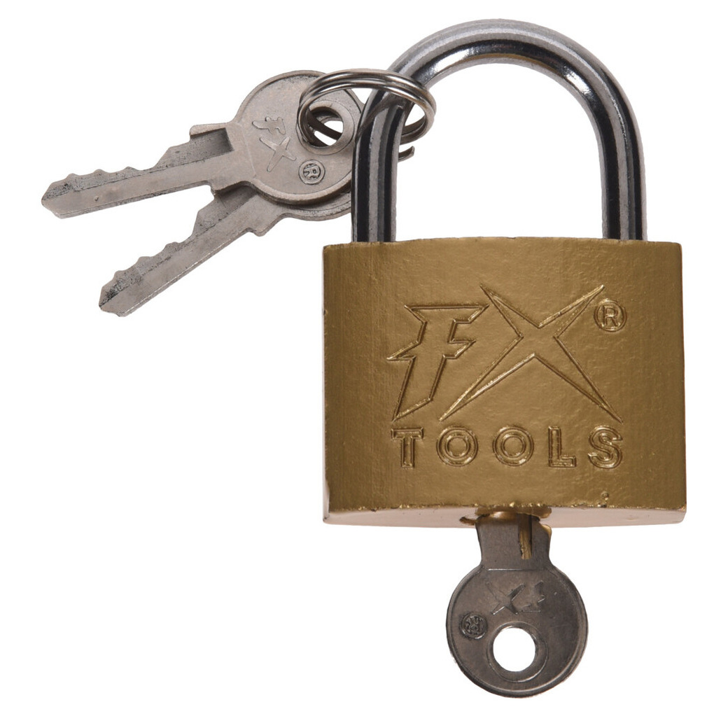 FX Tools Hangslot-bagageslot - metaal - brons - 5 x 1,5 x 7,5 cm -
