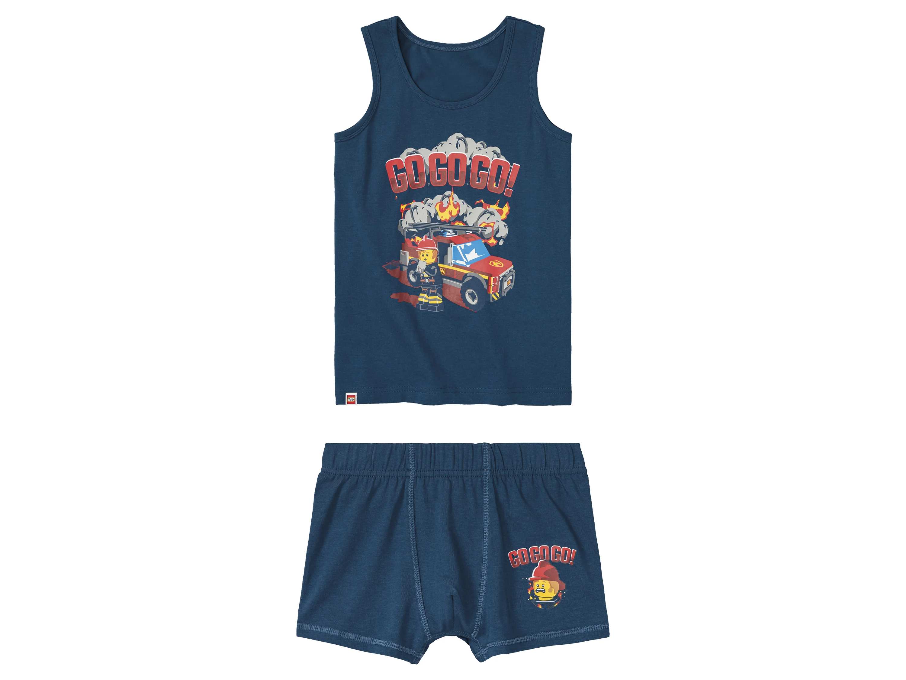 LEGO Kinder ondergoed-set, 2-dlg. met ronde hals (City: donkerblauw, 134/140)