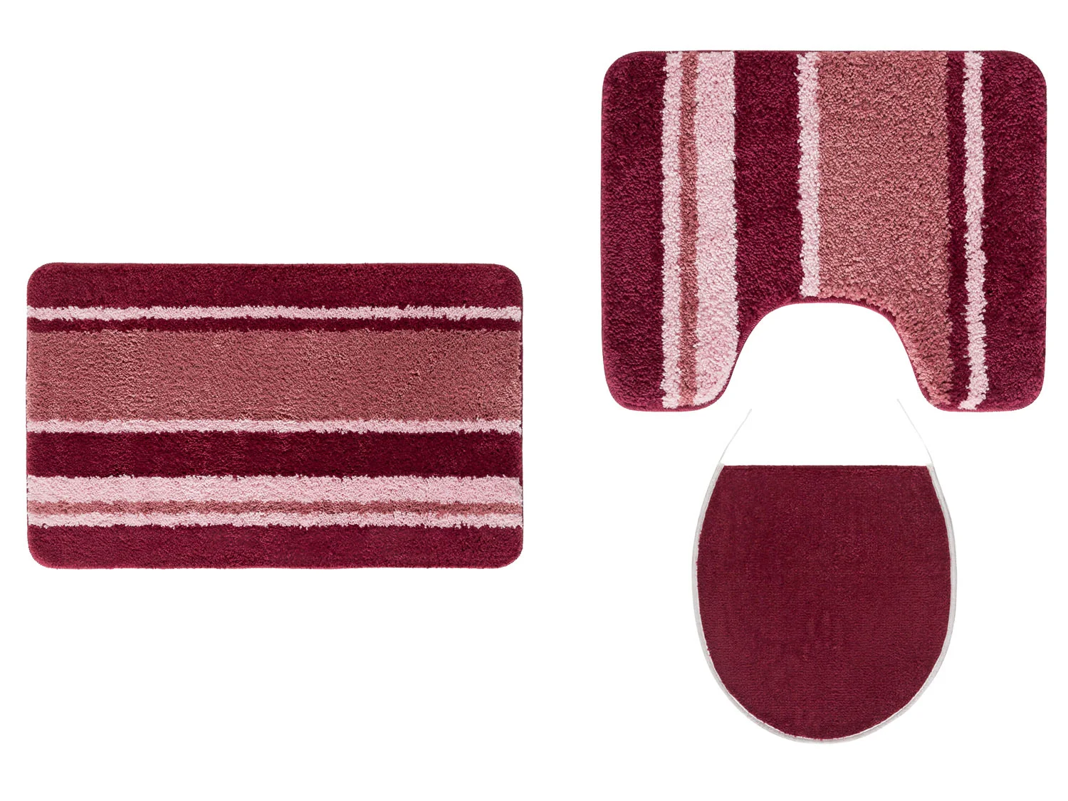 LIVARNO home Badmattenset (Rood/roze/gestreept)