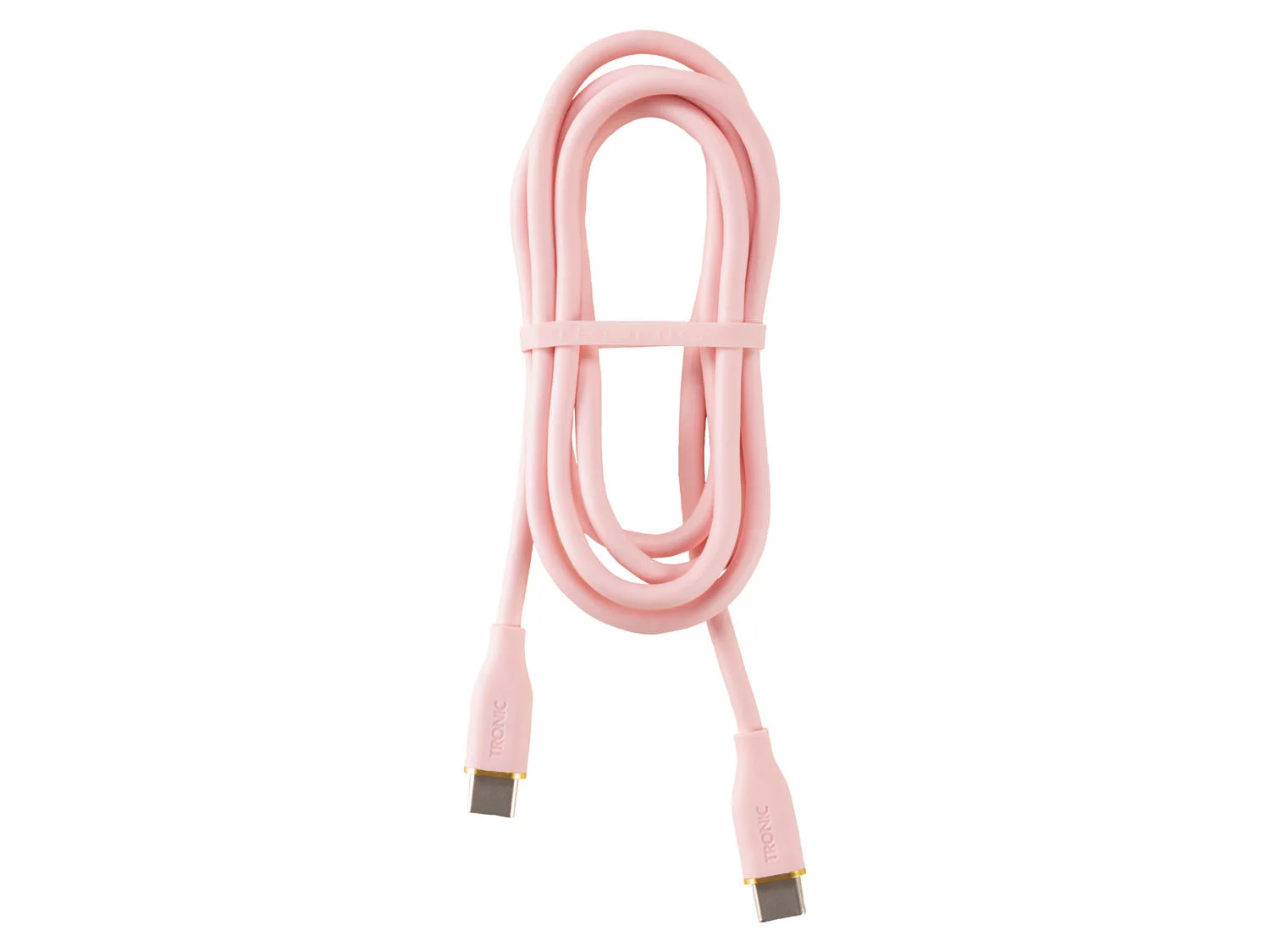 TRONIC Laad- en datakabel 100 cm (USB-C naar USB-C, Lichtroze)