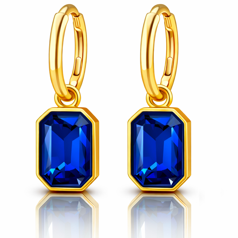 Cilla Jewels Oorringen Goudkleurig Blauw Kristal