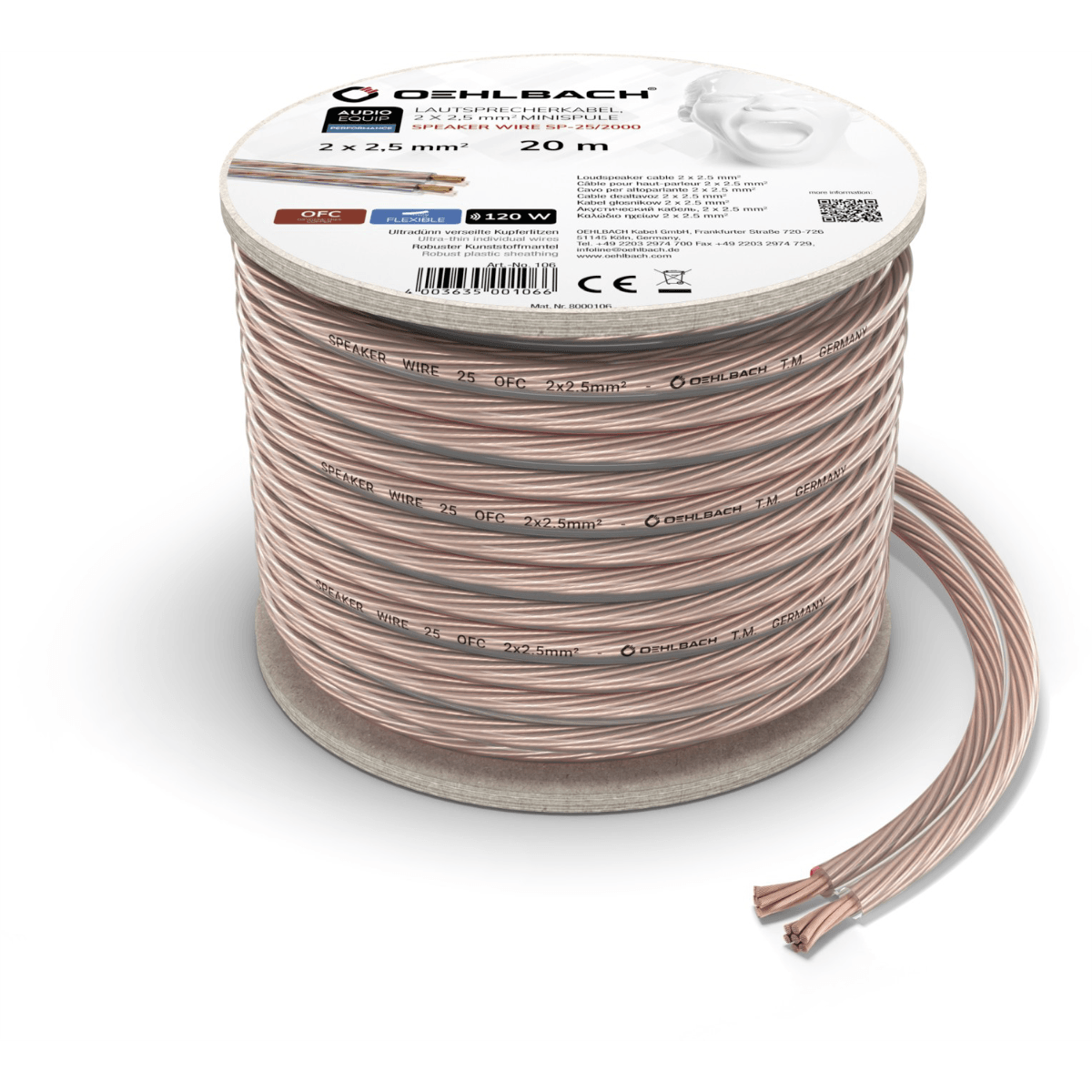 Oehlbach: SP-25 Luidsprekerkabel (2 x 2,5 mm) - 20 meter