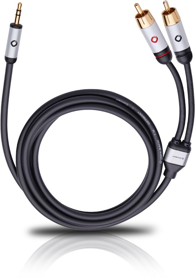 Oehlbach: i-Connect 3,5mm jackplug/2RCA - 3 meter - Zwart