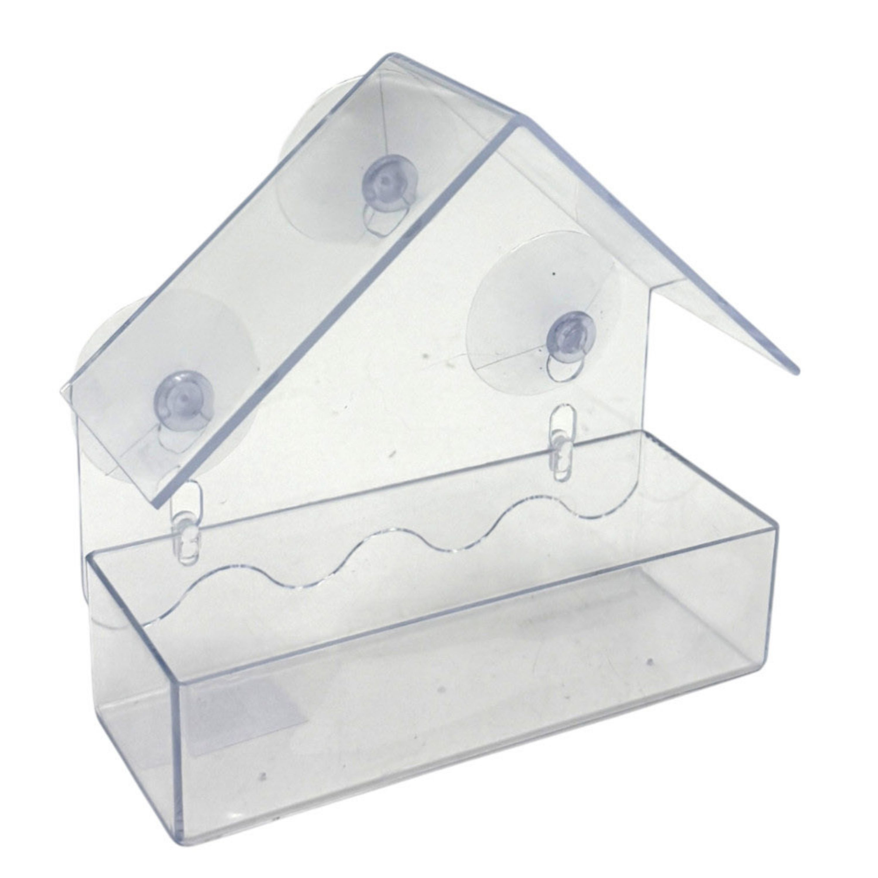 Haushaltshelden Vogel voederhuisje raam - transparant - kunststof - vogelzaad vogelhuisje