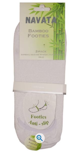 Bamboo footies white 2P 35-38 Navata Vlot - Vlot