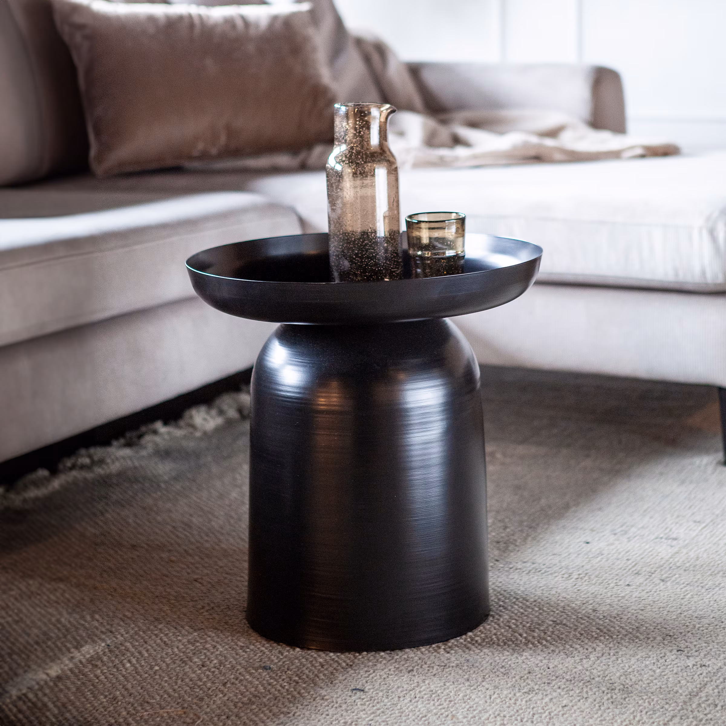 By-Boo Bijzettafel 'Bodie' 45cm, kleur Zwart