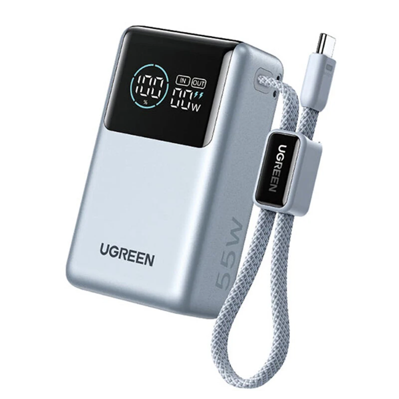 Ugreen PB727 PD55W 36Wh 10000mAh Krachtbank met 1,18-inch digitaal display. Wordt geleverd met Type-C-kabel. Externe bat