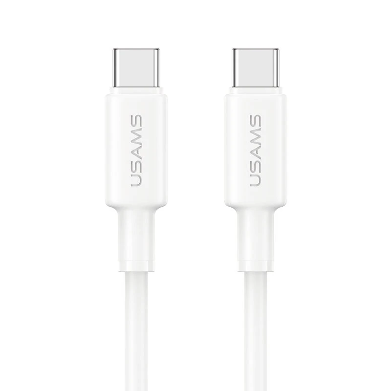 USAMS U90 PD60W USB-C naar USB-C kabel PD QC FCP Snelladen Gegevensoverdracht Pure Koperen Kernlijn 1M Lang voor iPhone
