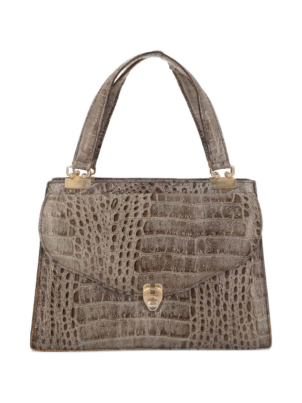 Vintage sac à main à effet peau de crocodile - Gris