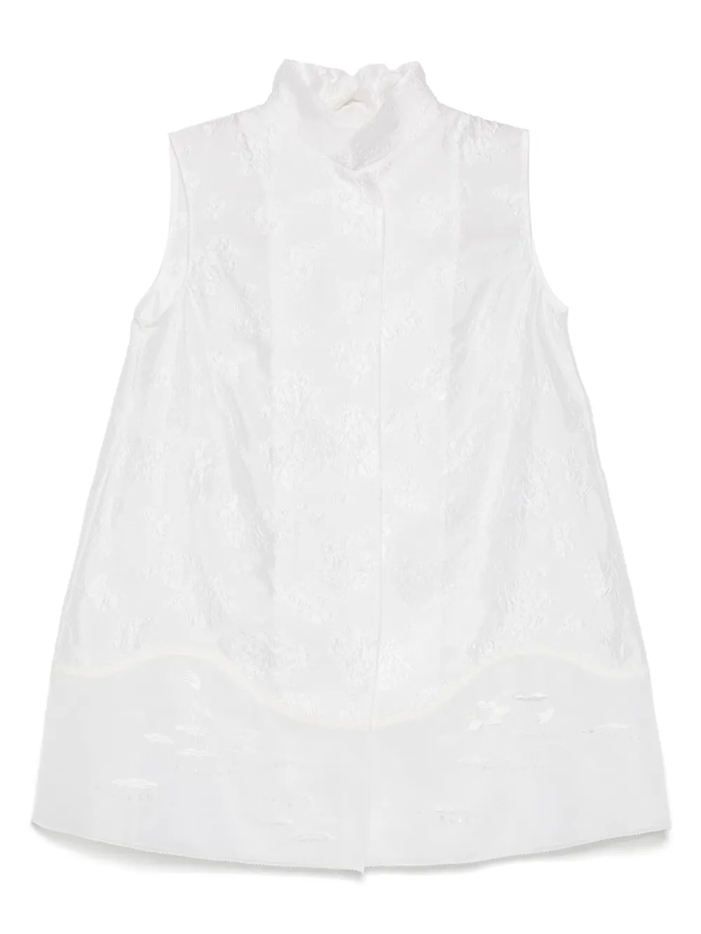 SHIATZY CHEN gilet en jacquard à col mao - Blanc