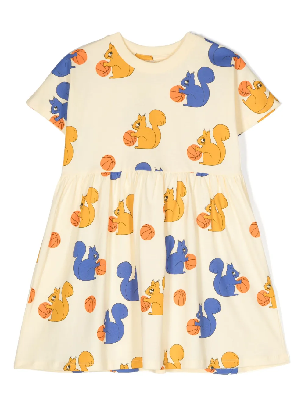 Mini Rodini robe imprimée Squirrels - Jaune