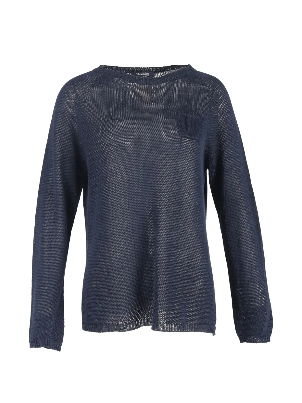 'S Max Mara pull en coton à poche plaquée - Bleu