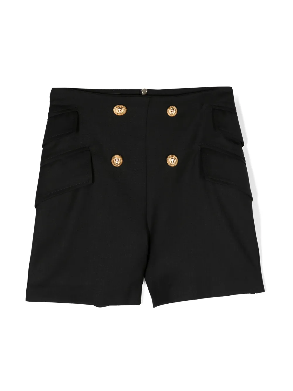 Balmain Kids short courte à taille haute - Noir
