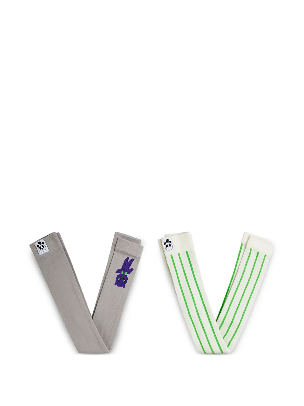 Mini Rodini lot de deux leggings à imprimé graphique - Tons neutres