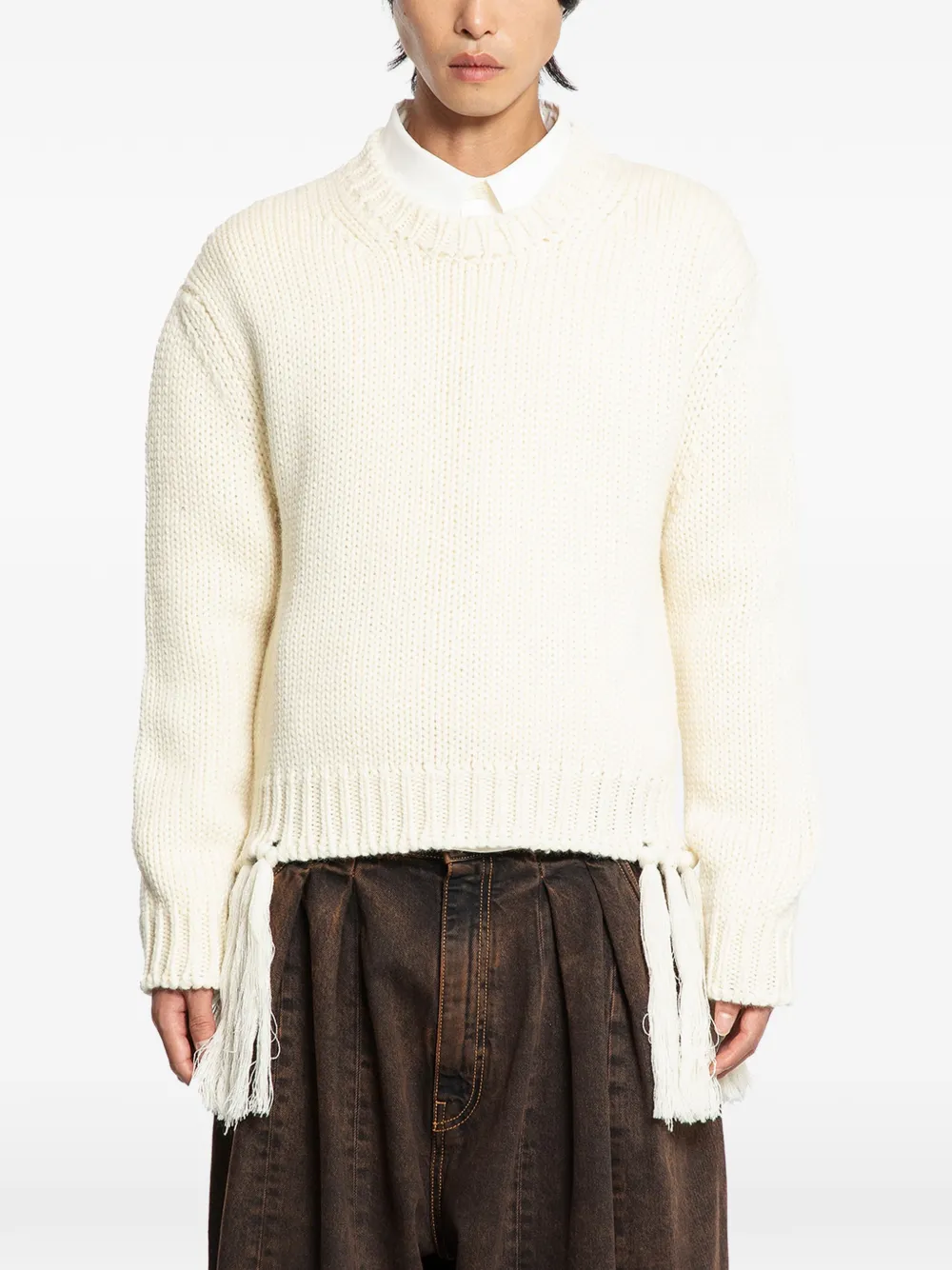 Hed Mayner pull à franges - Tons neutres