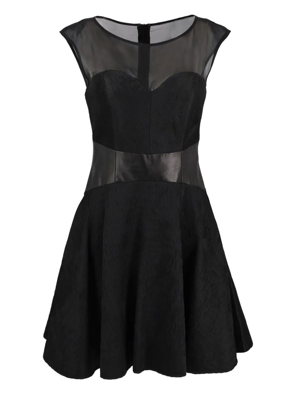 Vintage robe à empiècements contrastants - Noir