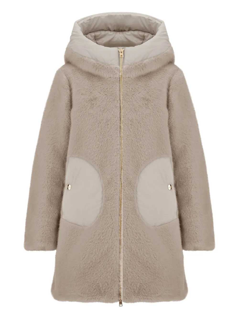 Herno Kids manteau en fourrure artificielle à capuche - Tons neutres