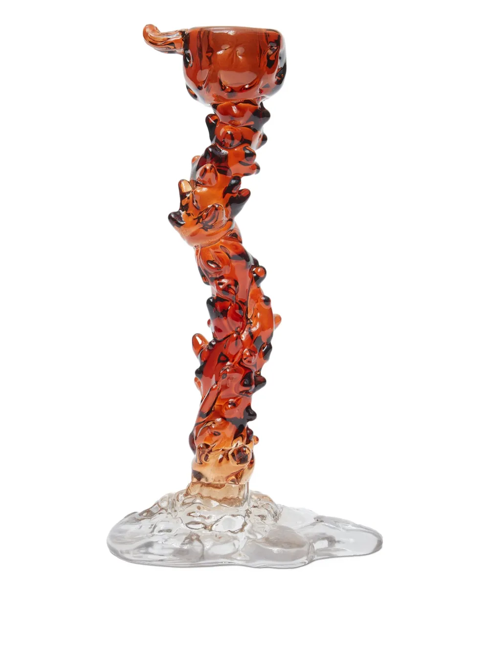 POLSPOTTEN porte-bougies en verre à design spirale - Orange