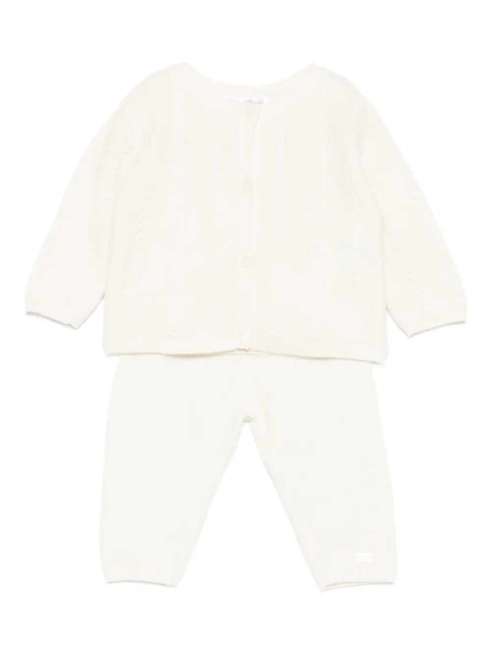 Tartine Et Chocolat ensemble-pantalon en maille torsadée - Blanc