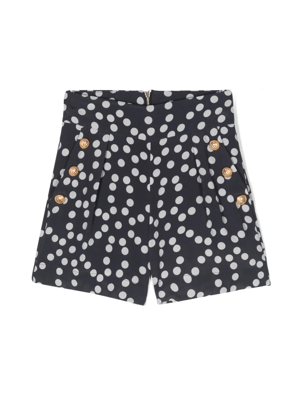 Balmain Kids short à boutons tête de lion - Bleu