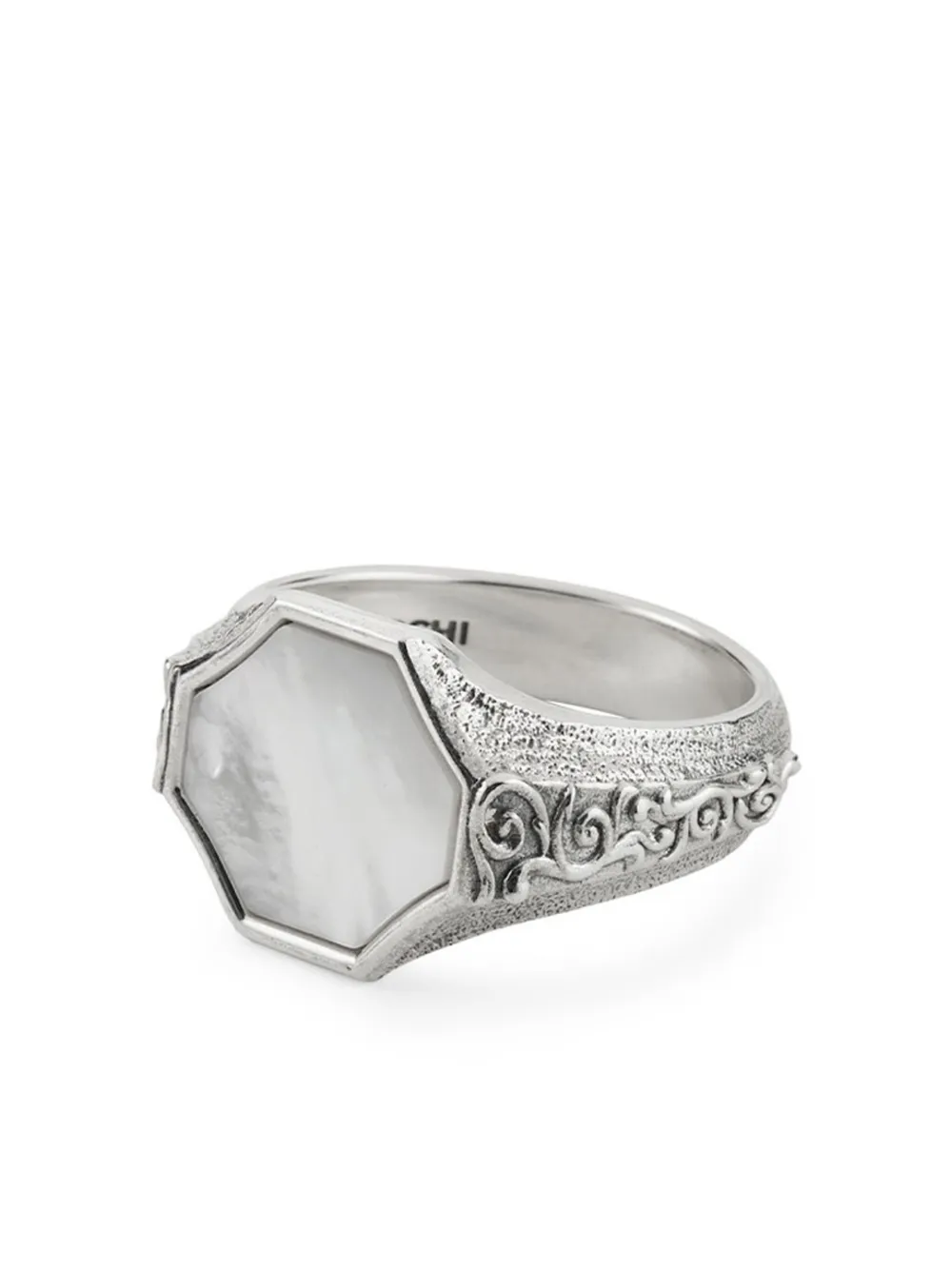 Emanuele Bicocchi bague à effet brossé - Argent