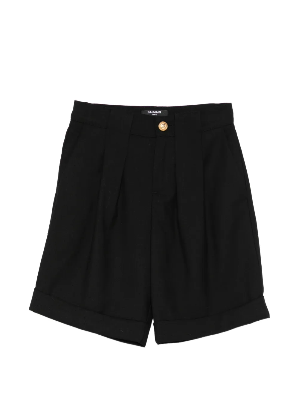 Balmain Kids short à design plissé - Noir